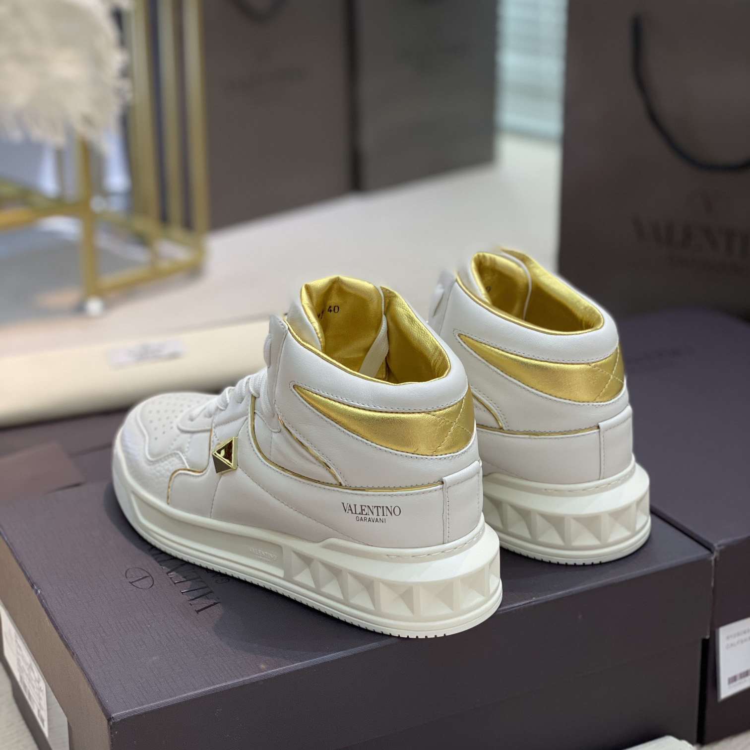 Valenti One Stud Mid-Top Nappa Sneaker - PerfectKickZ