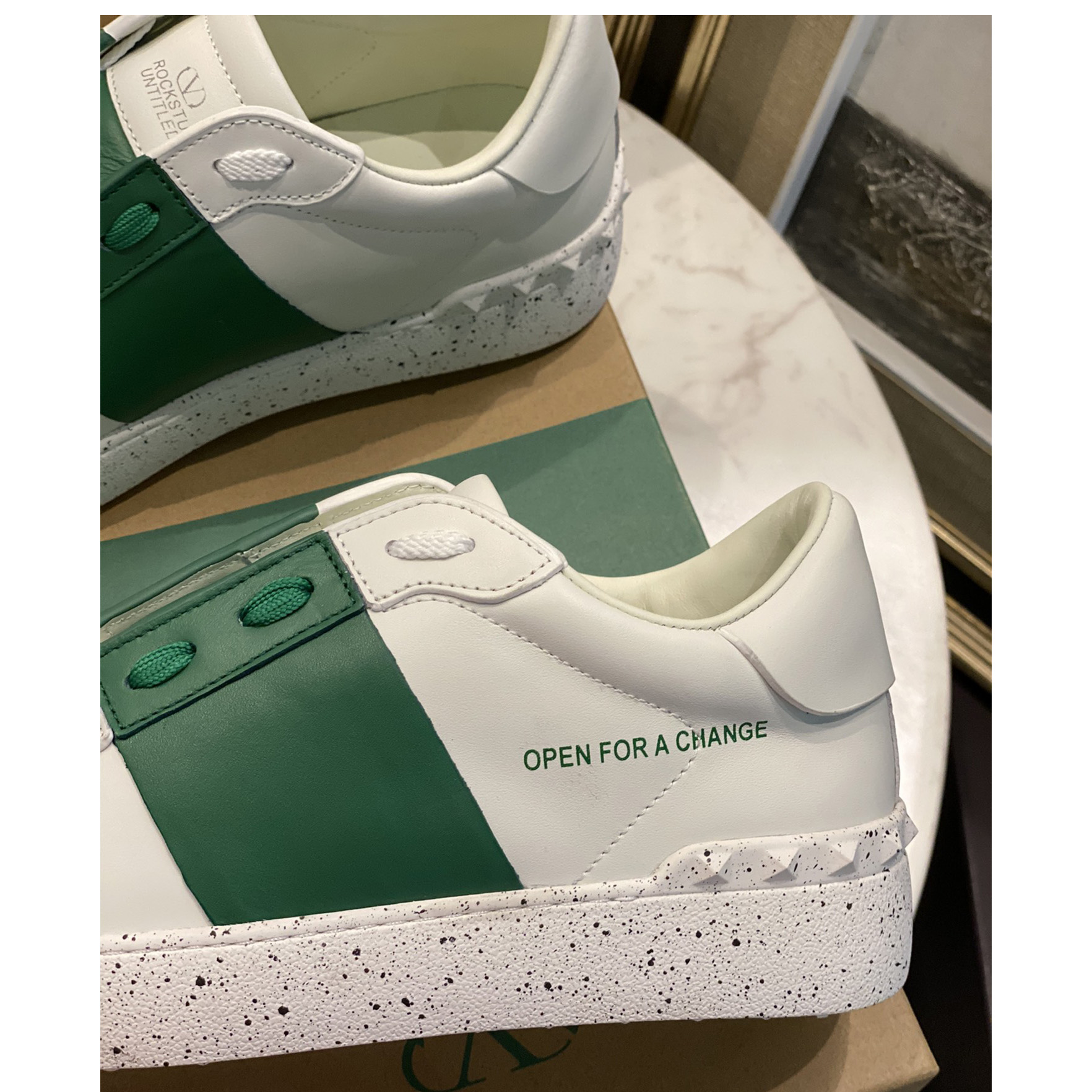 Valenti Open For A Change Sneaker In Bio-Based Material In White/Green - 