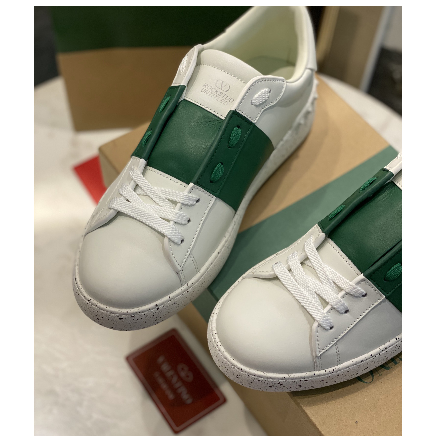 Valenti Open For A Change Sneaker In Bio-Based Material In White/Green - 
