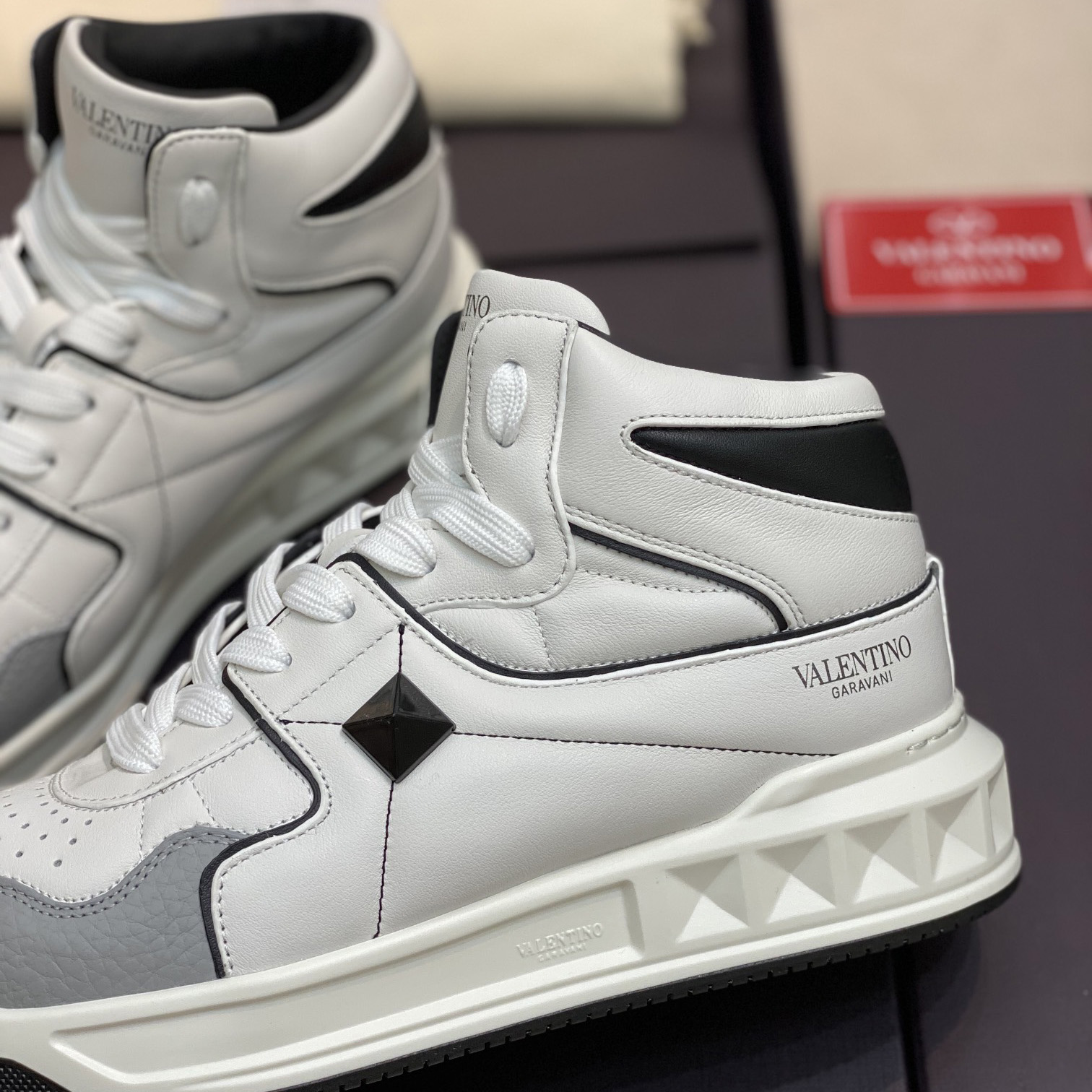 Valenti One Stud Mid-Top Nappa Sneaker - PerfectKickZ