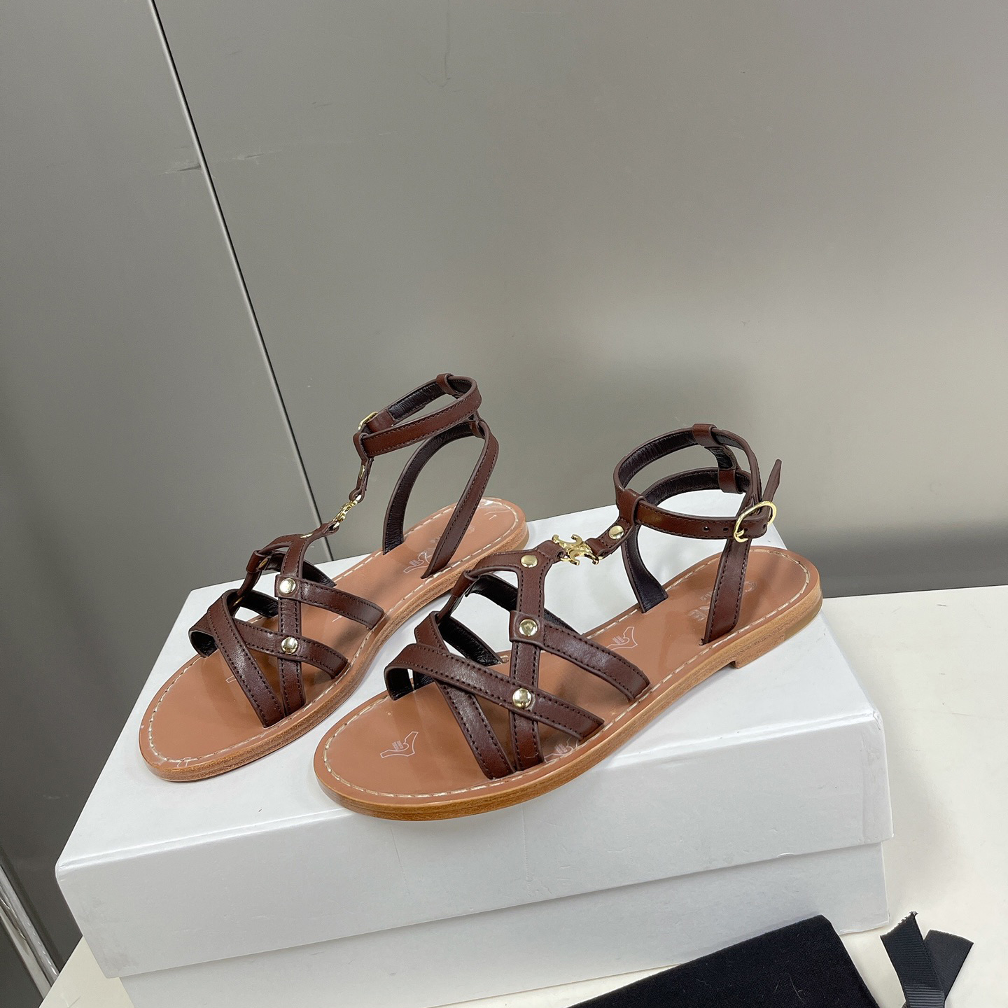 Celine Taillat Triomphe Sandal In Light Brown - PerfectKickZ