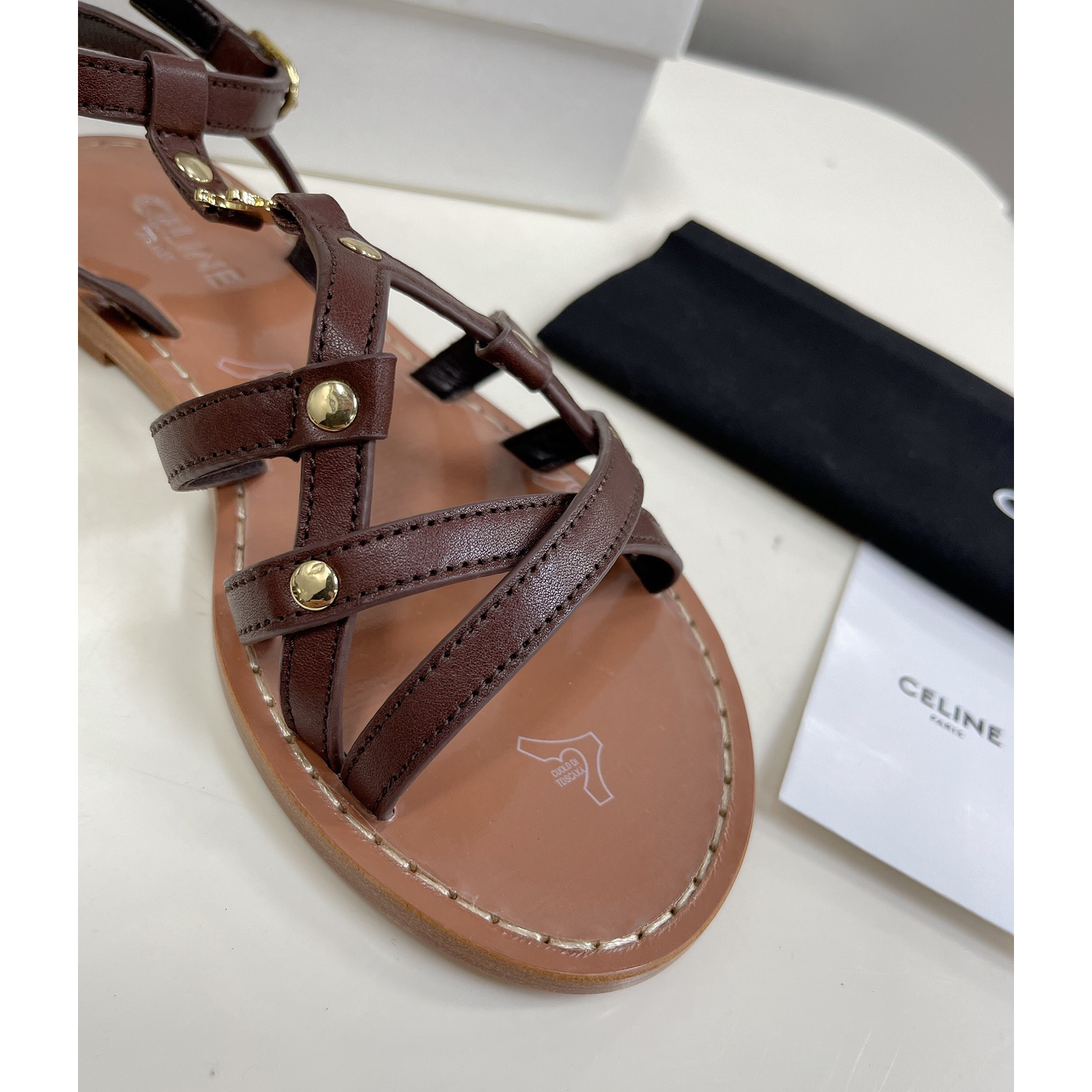 Celine Taillat Triomphe Sandal In Light Brown - PerfectKickZ