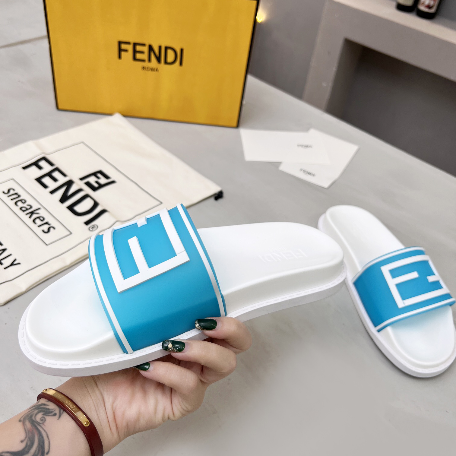 Fendi Baguette Slides - 