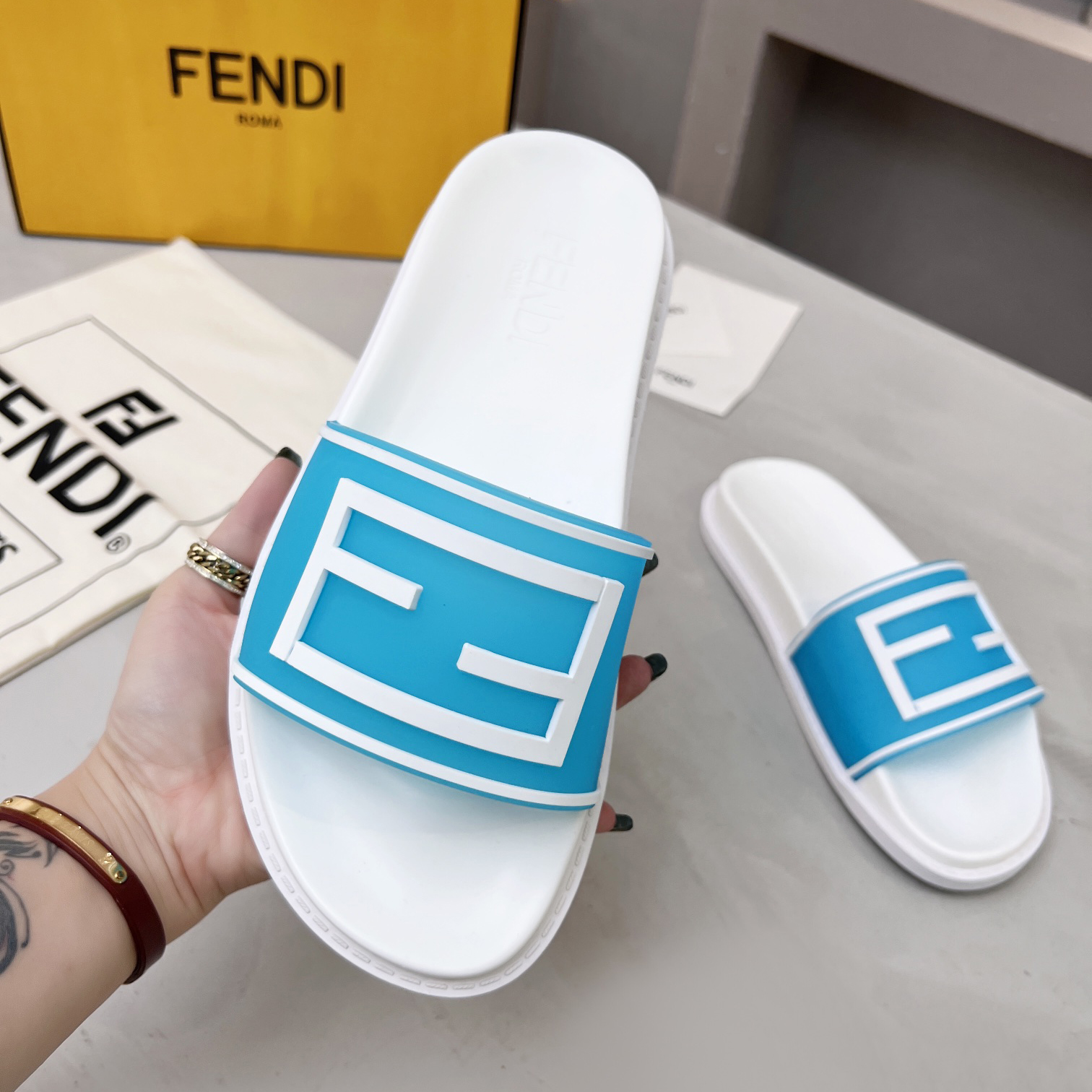 Fendi Baguette Slides - 