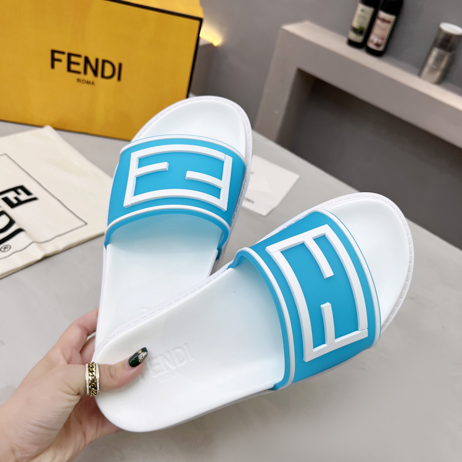 Fendi Baguette Slides - 