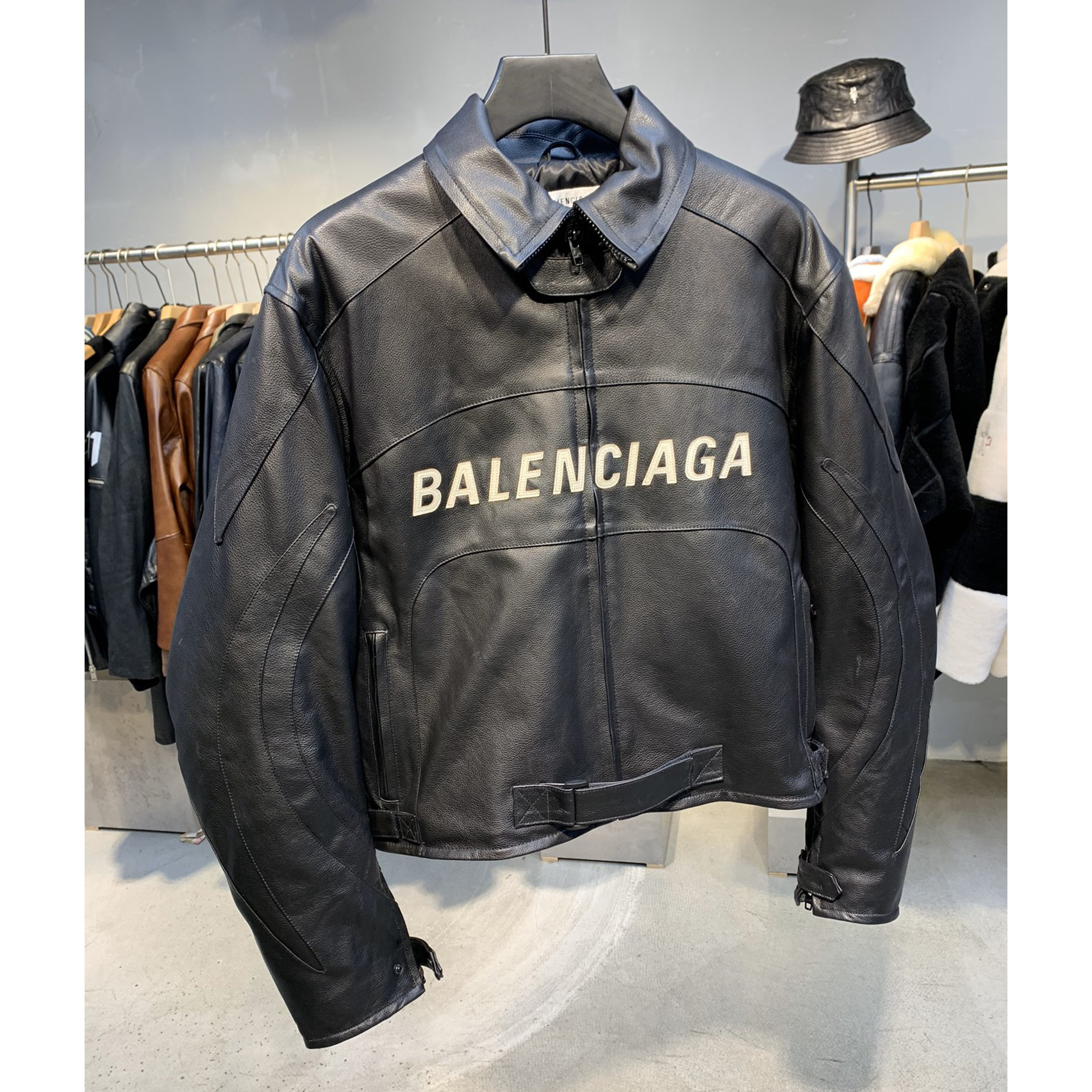 Balenciaga Upcycled Biker Jacket In Black Calfskin - PerfectKickZ