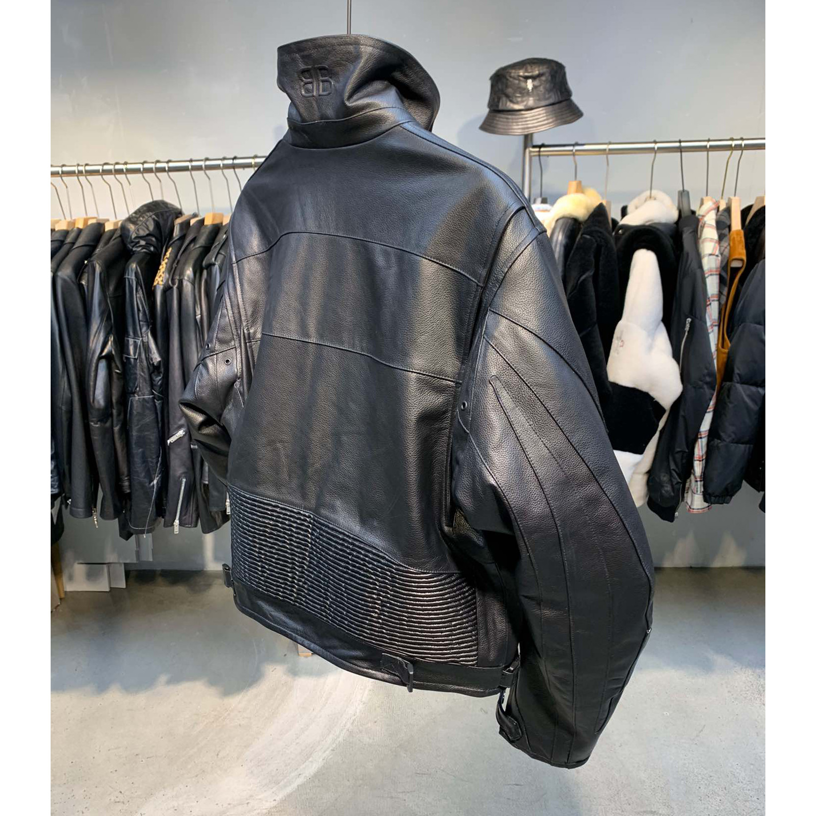 Balenciaga Upcycled Biker Jacket In Black Calfskin - PerfectKickZ