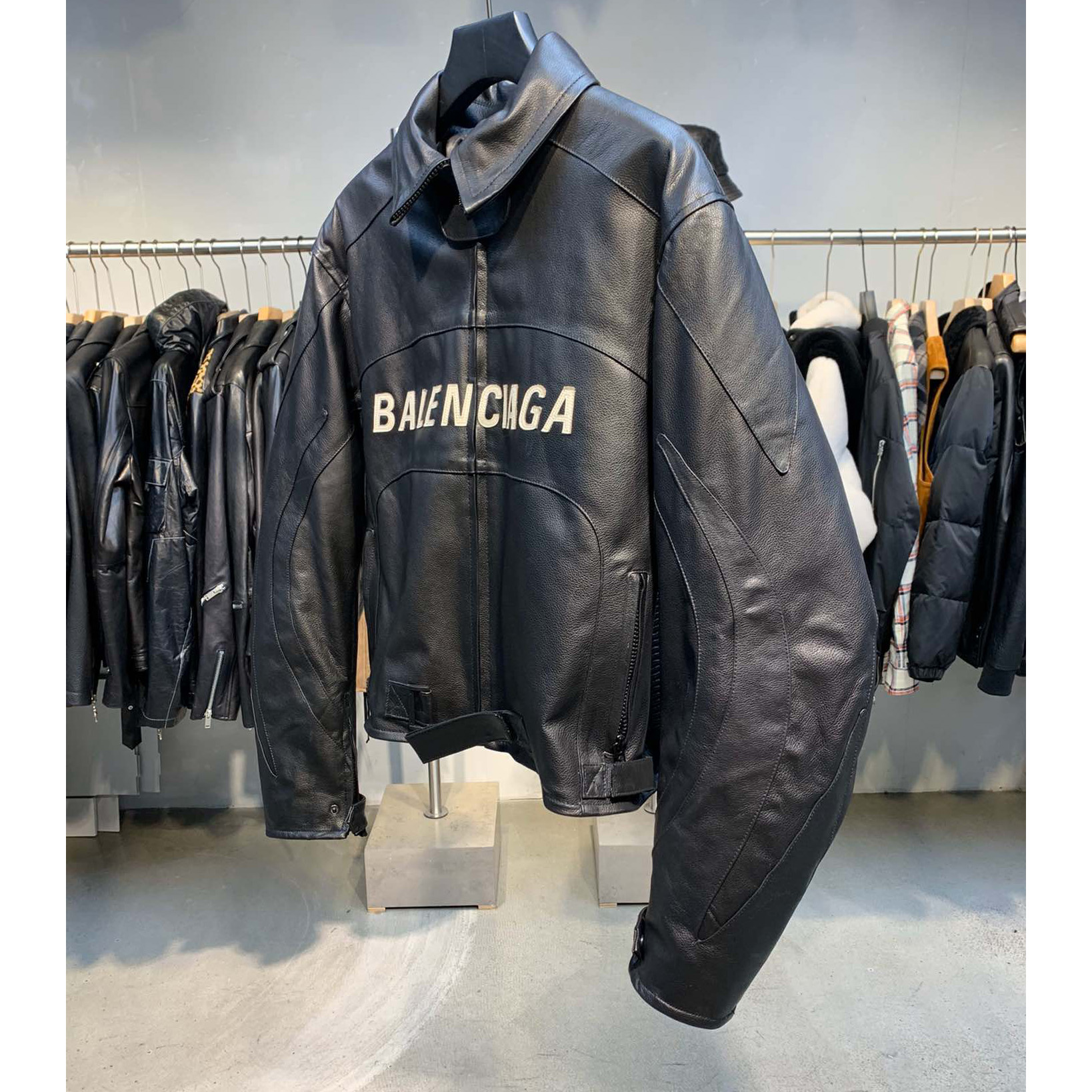 Balenciaga Upcycled Biker Jacket In Black Calfskin - PerfectKickZ