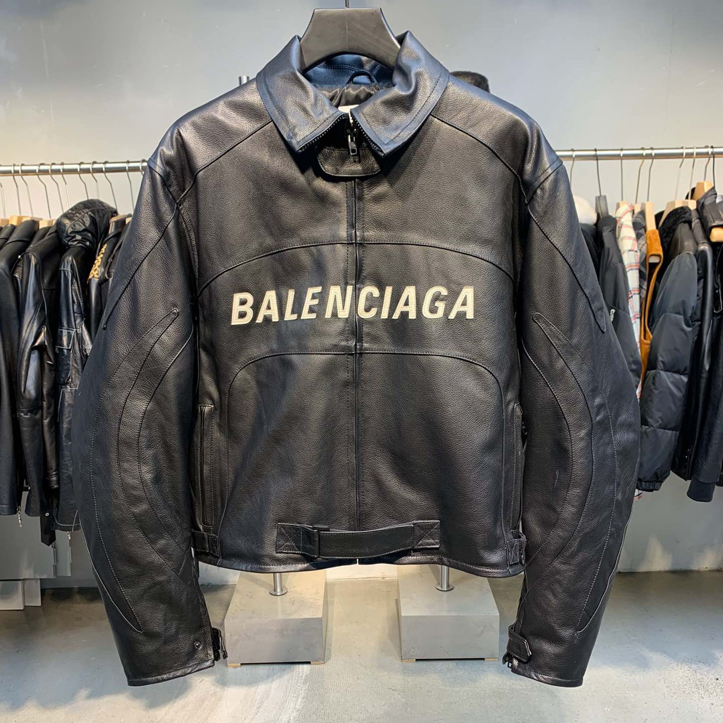 Balenciaga Upcycled Biker Jacket In Black Calfskin - PerfectKickZ
