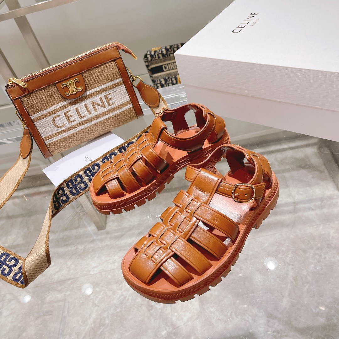 Celine Clea Chunky Sandal  In Calfskin - PerfectKickZ