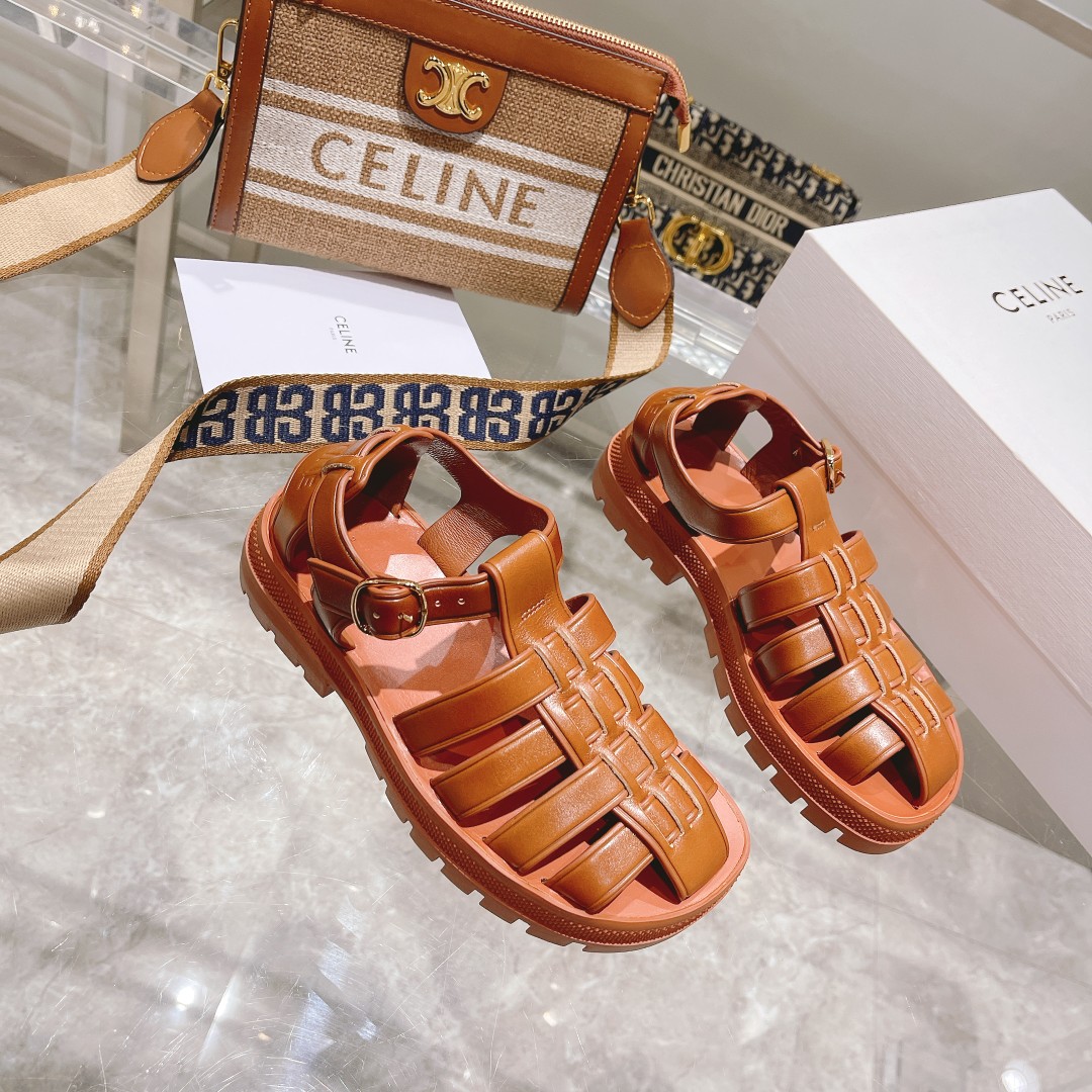 Celine Clea Chunky Sandal  In Calfskin - PerfectKickZ