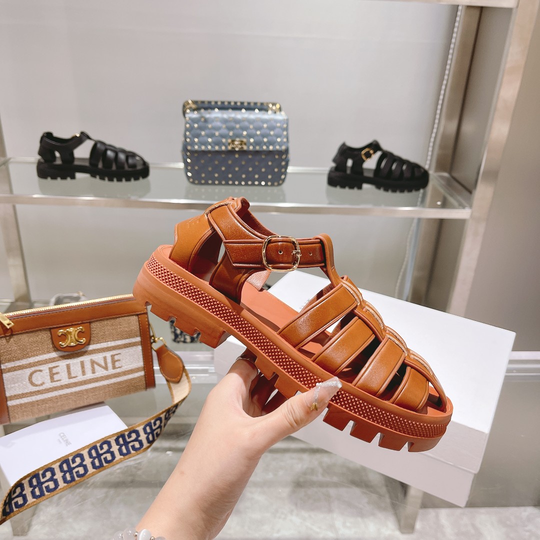 Celine Clea Chunky Sandal  In Calfskin - PerfectKickZ