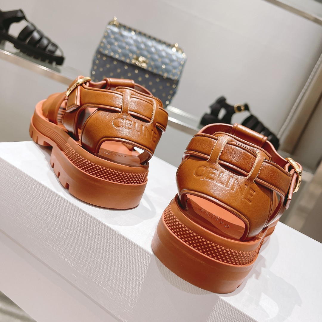 Celine Clea Chunky Sandal  In Calfskin - PerfectKickZ
