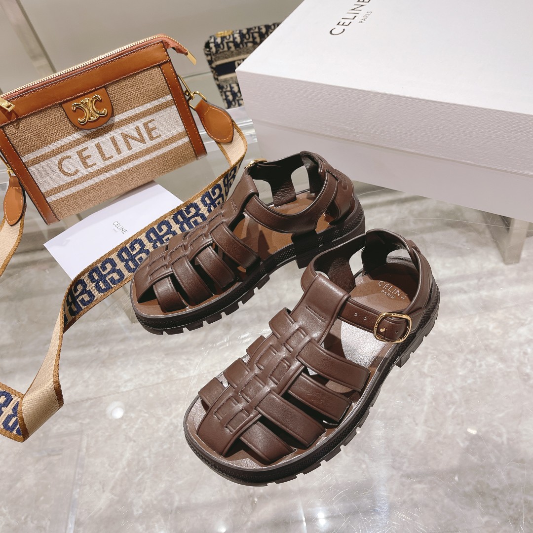 Celine Clea Chunky Sandal  In Calfskin - PerfectKickZ