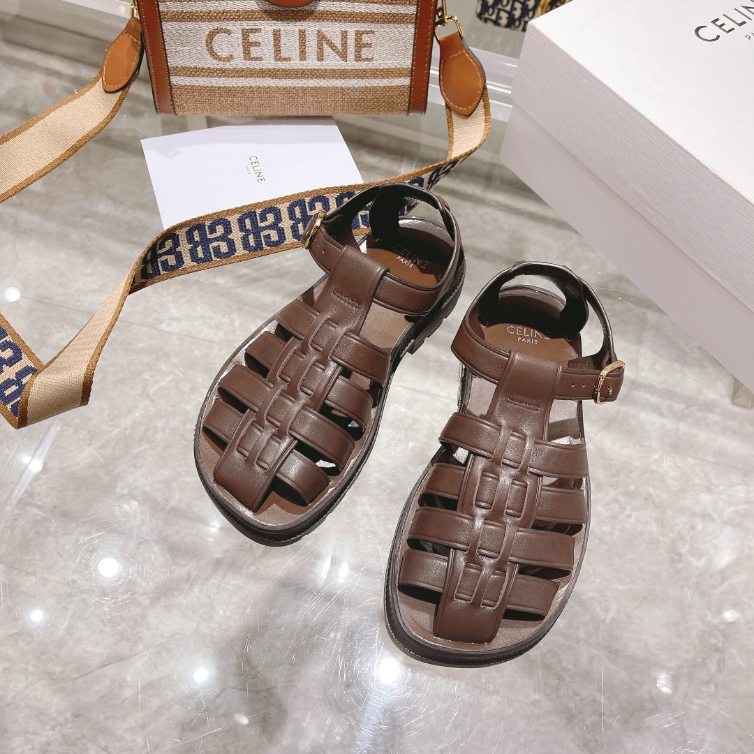Celine Clea Chunky Sandal  In Calfskin - PerfectKickZ