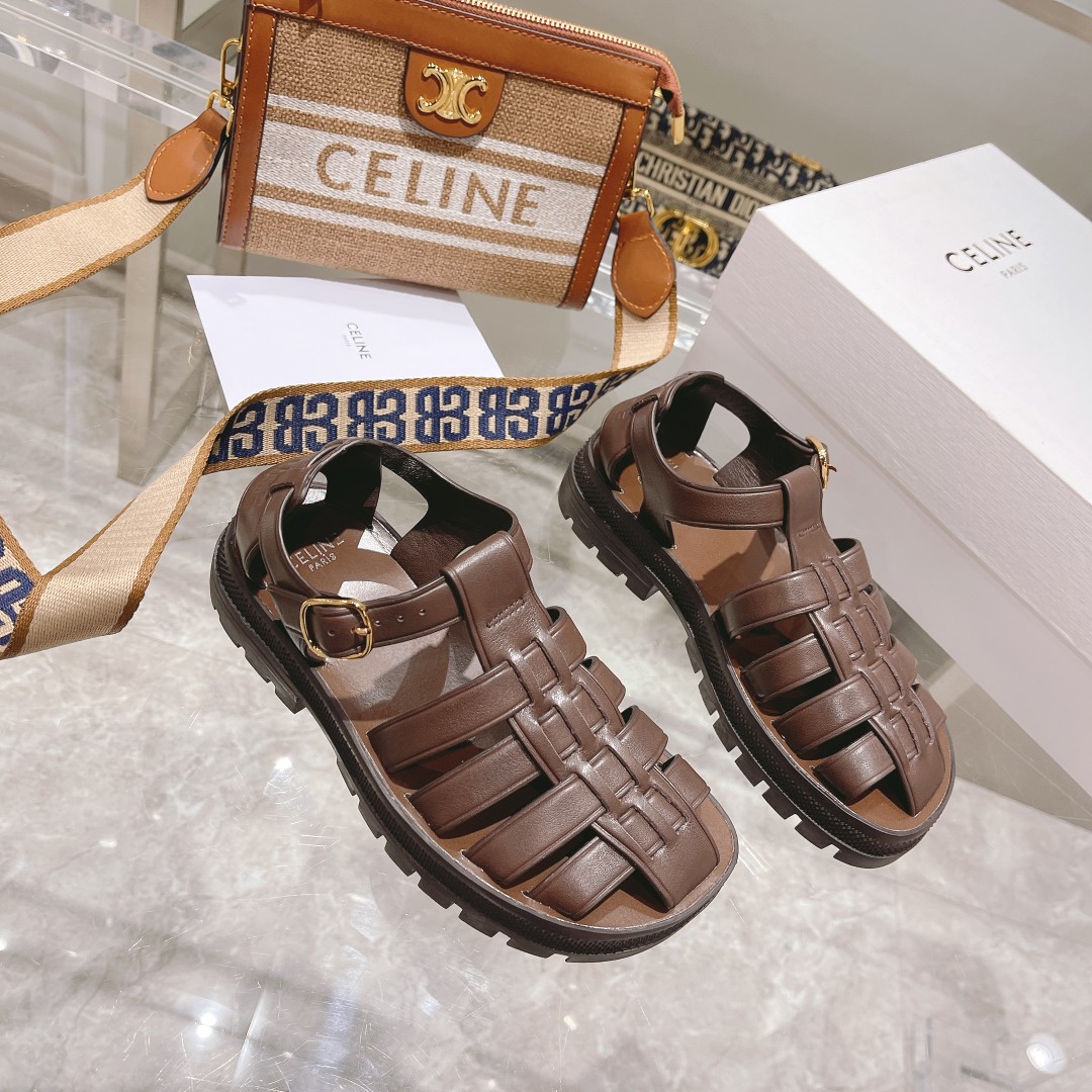 Celine Clea Chunky Sandal  In Calfskin - PerfectKickZ