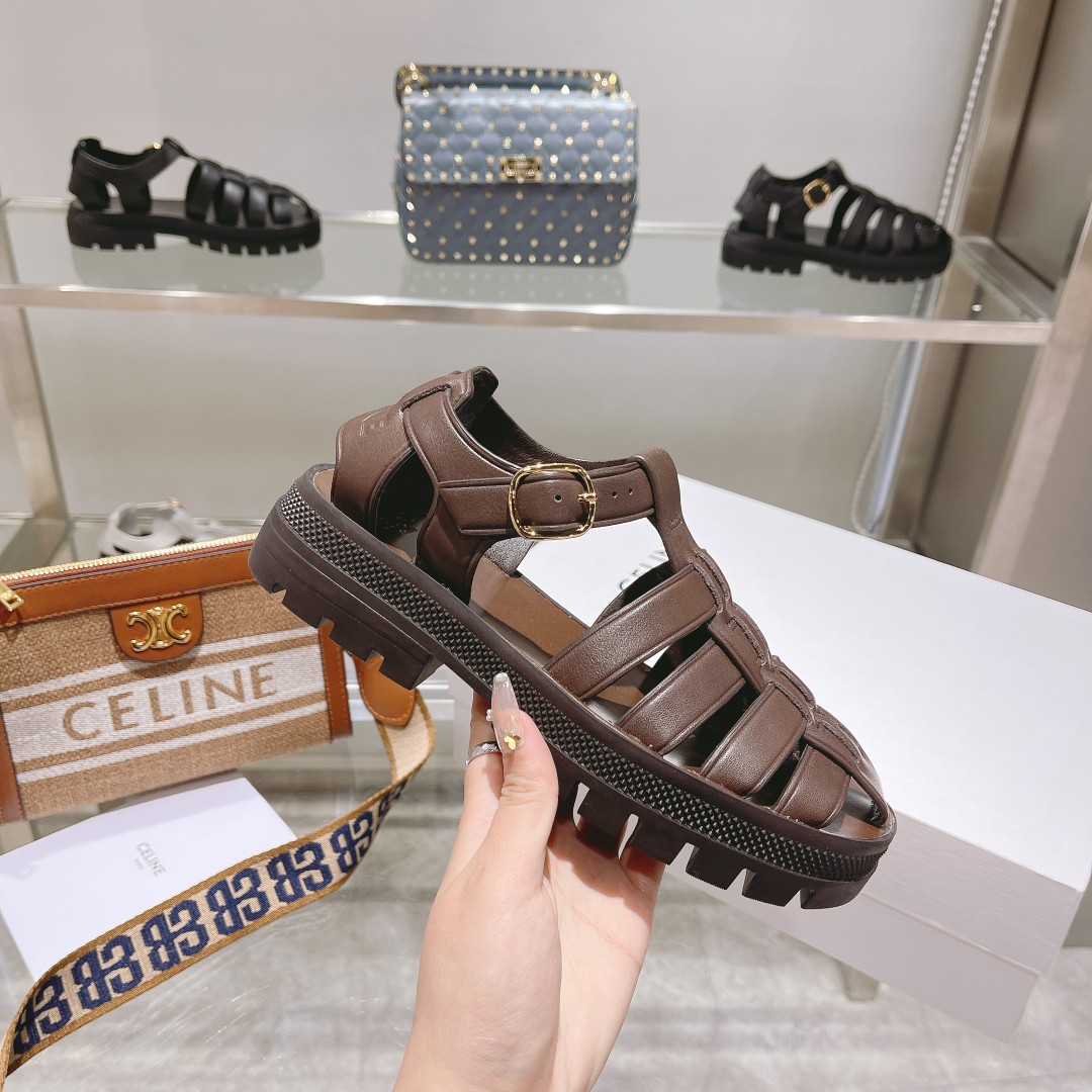 Celine Clea Chunky Sandal  In Calfskin - PerfectKickZ