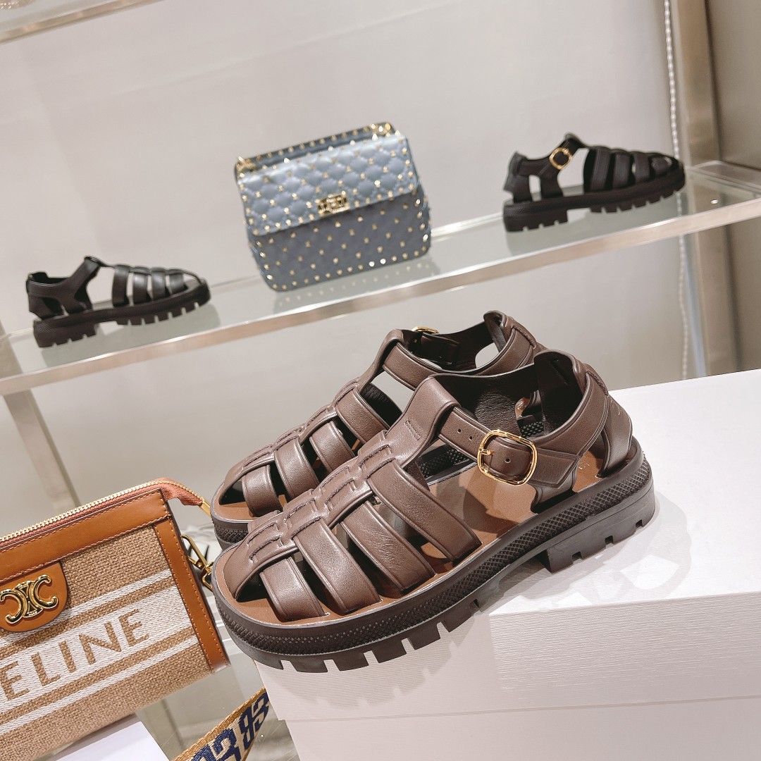 Celine Clea Chunky Sandal  In Calfskin - PerfectKickZ