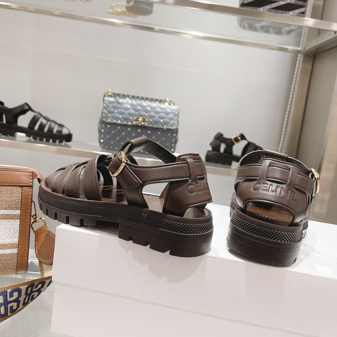 Celine Clea Chunky Sandal  In Calfskin - PerfectKickZ