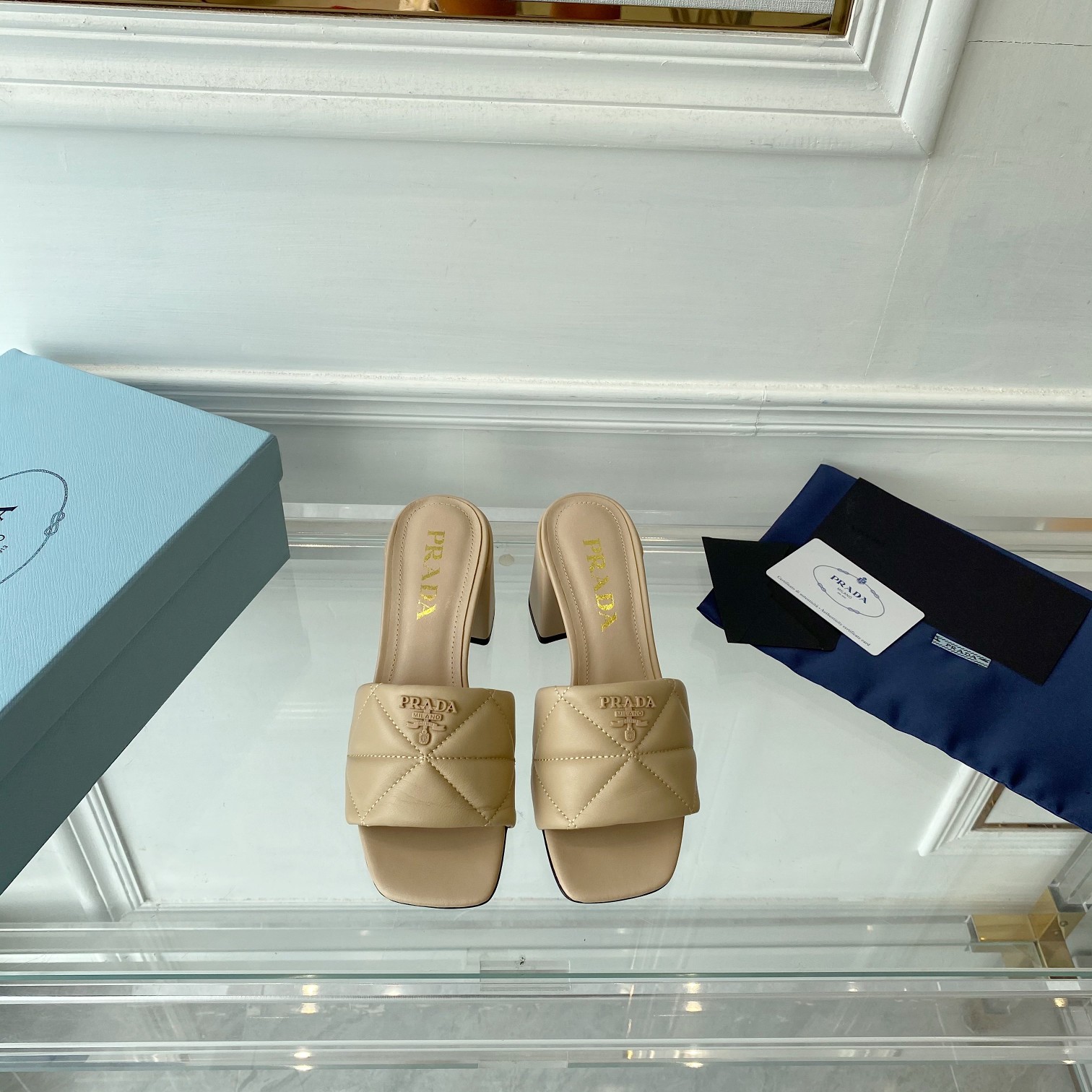 Prada Quilted Nappa Leather Sandals - PerfectKickZ