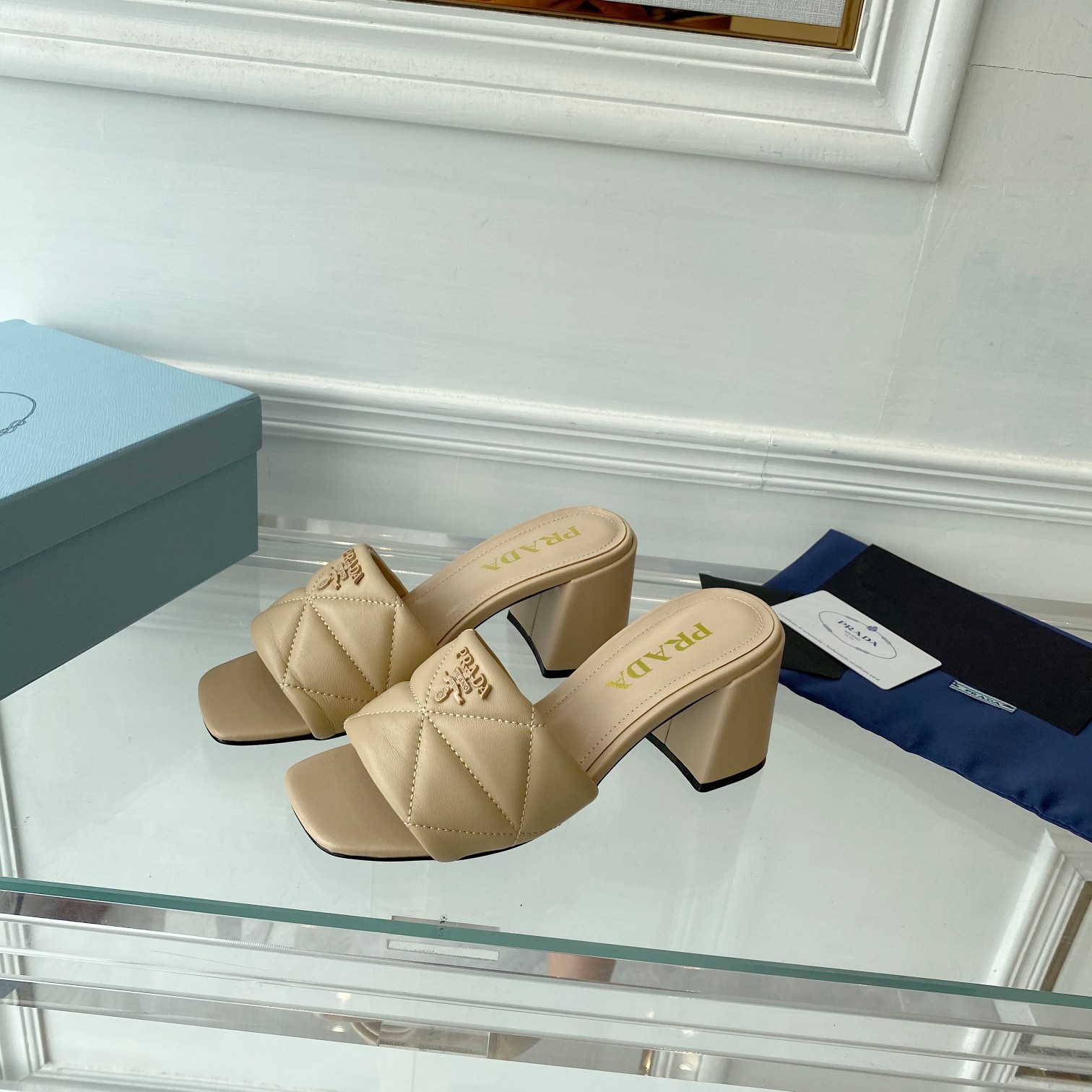 Prada Quilted Nappa Leather Sandals - PerfectKickZ