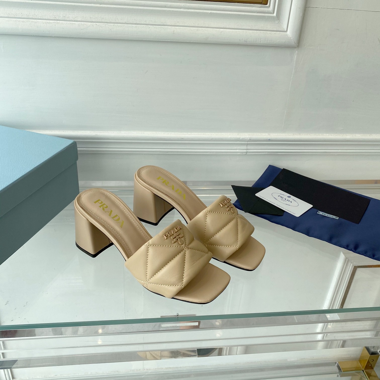 Prada Quilted Nappa Leather Sandals - PerfectKickZ