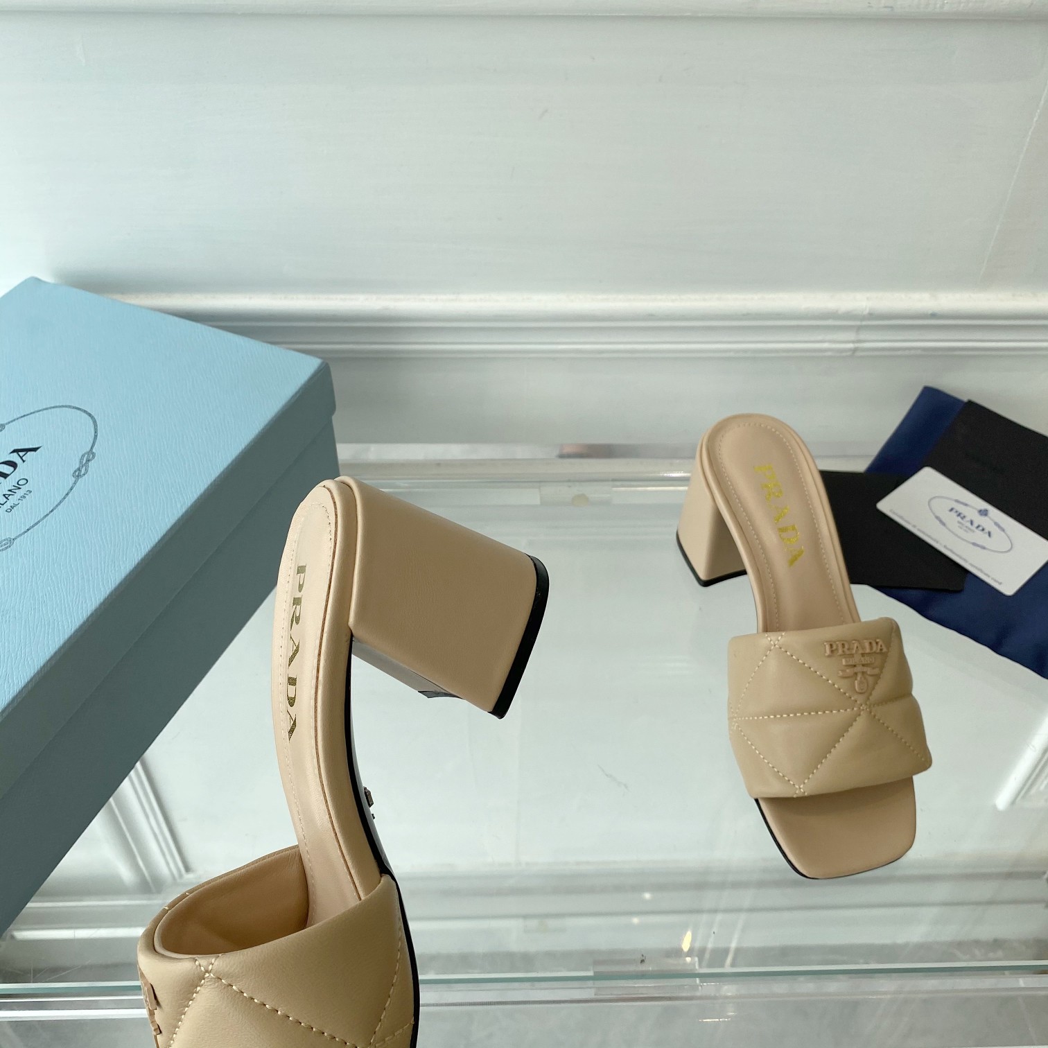 Prada Quilted Nappa Leather Sandals - PerfectKickZ