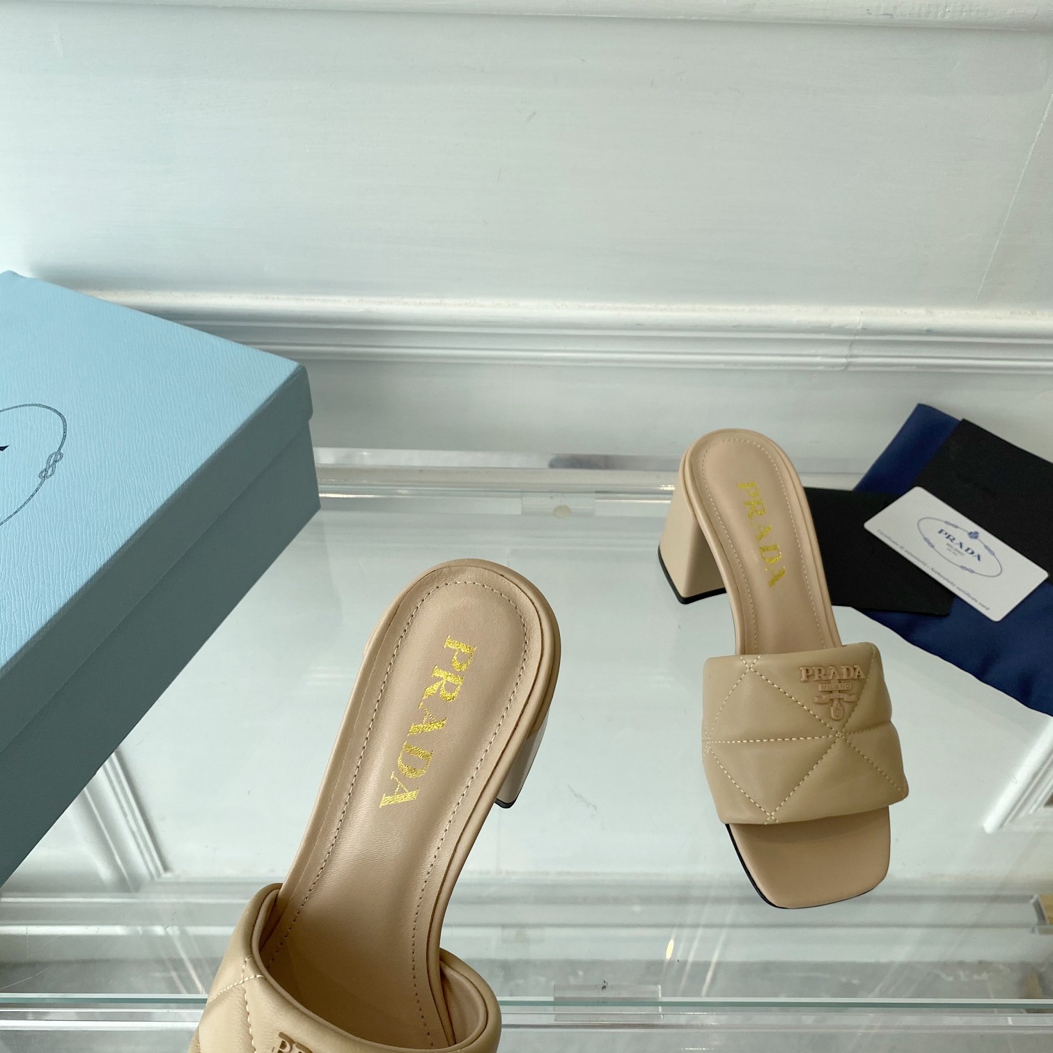 Prada Quilted Nappa Leather Sandals - PerfectKickZ