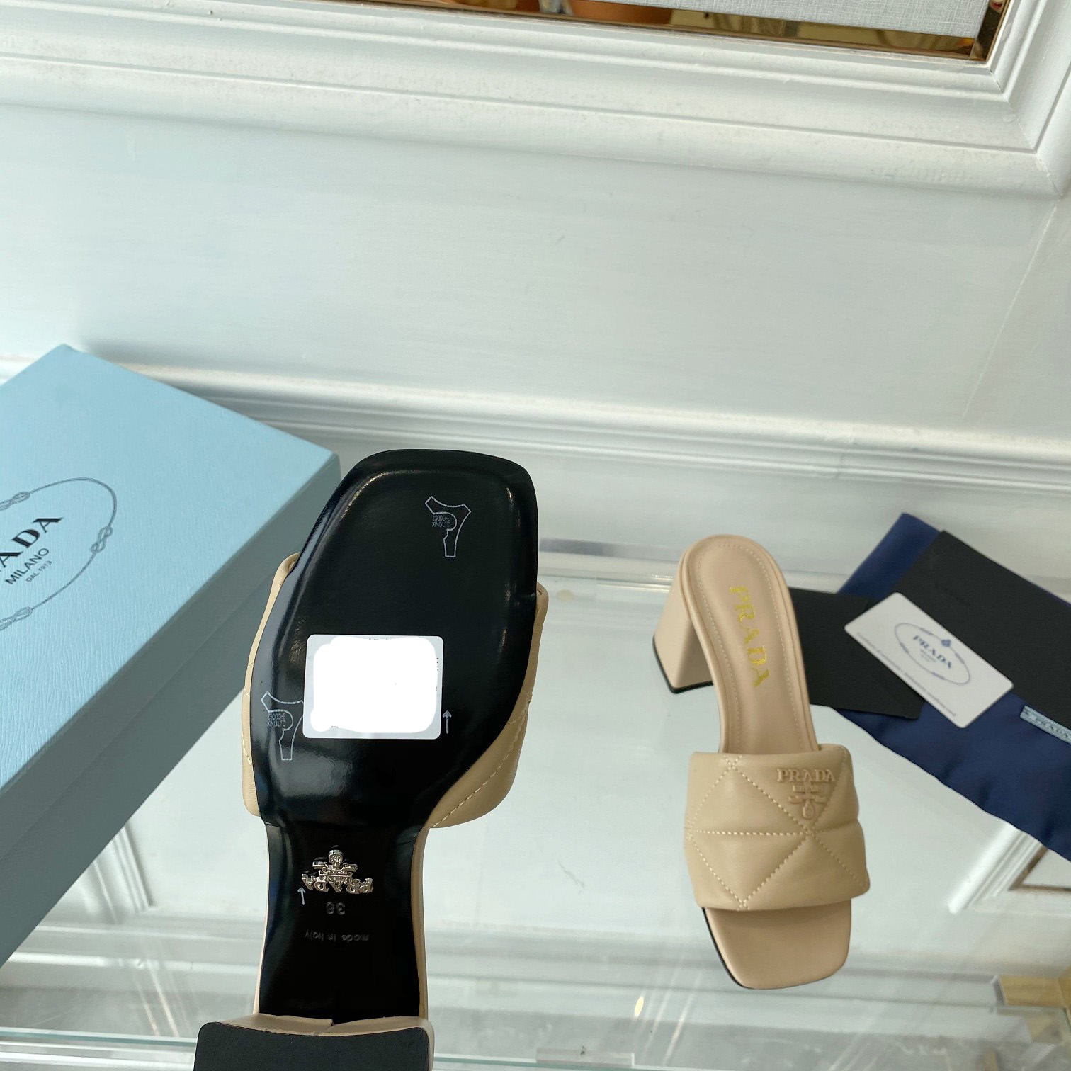 Prada Quilted Nappa Leather Sandals - PerfectKickZ