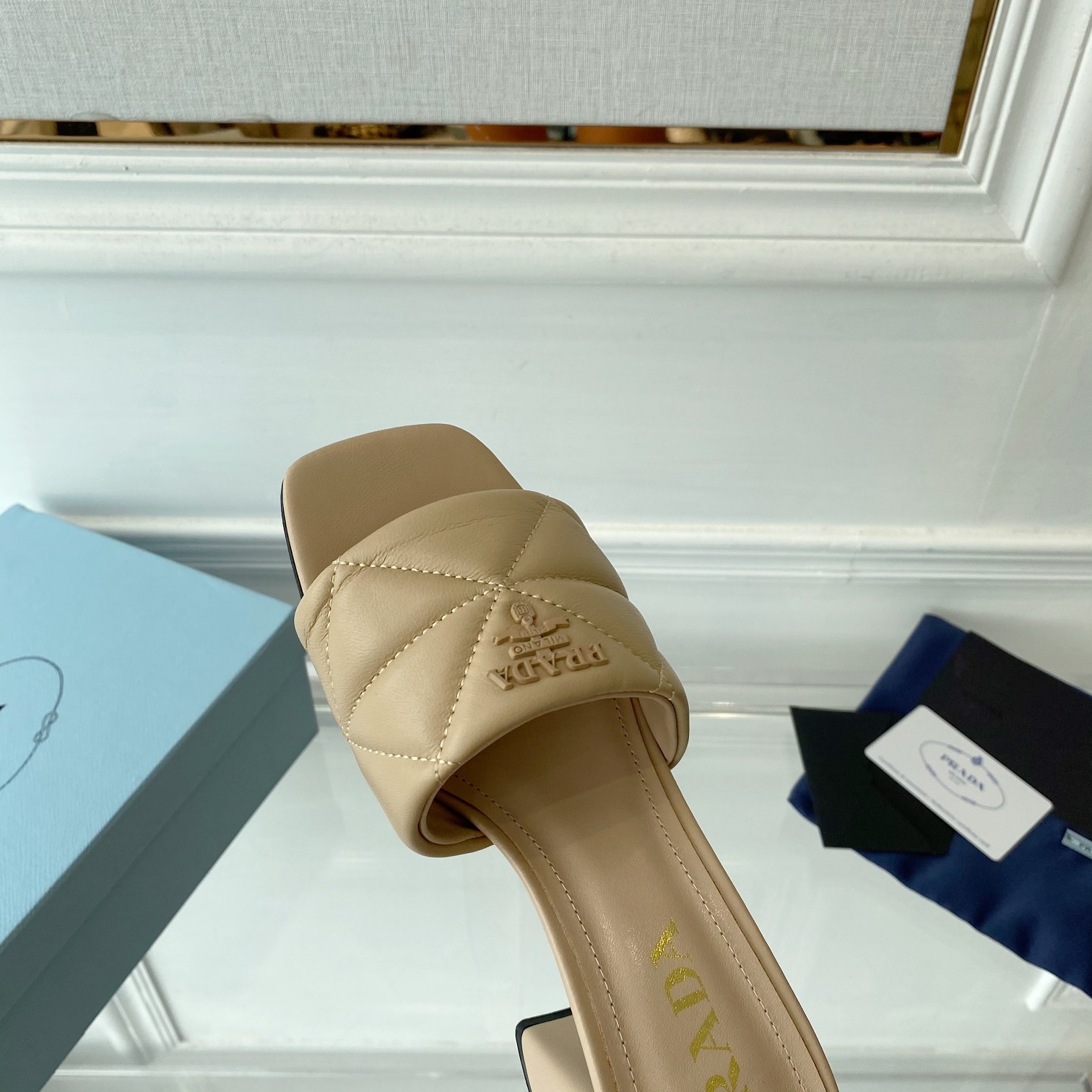 Prada Quilted Nappa Leather Sandals - PerfectKickZ