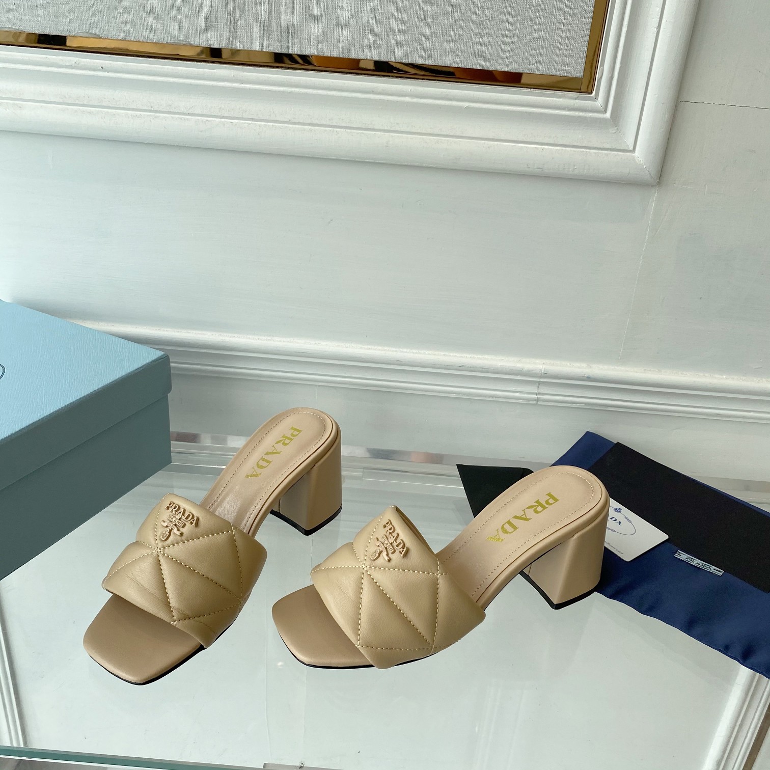 Prada Quilted Nappa Leather Sandals - PerfectKickZ