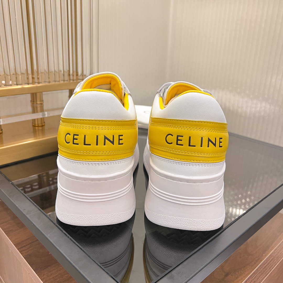 Celine Block Sneakers With Wedge Outsole In Clafskin    - PerfectKickZ