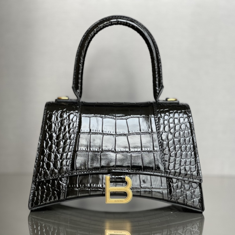 Balenciaga Hourglass Small Handbag In Black  - PerfectKickZ