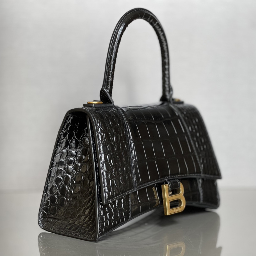 Balenciaga Hourglass Small Handbag In Black  - PerfectKickZ
