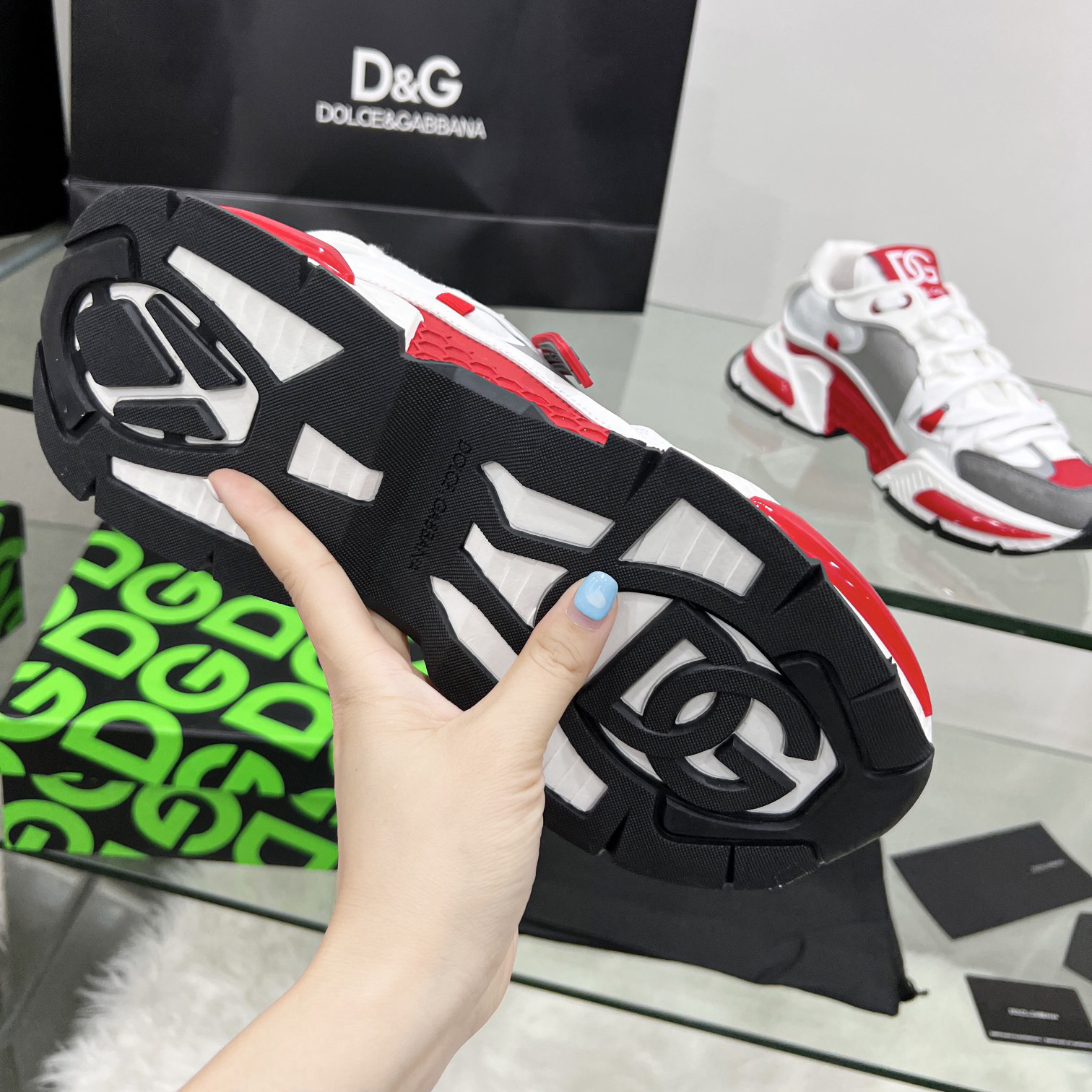 Dolce & Gabbana Mixed-Material Airmaster Sneakers - PerfectKickZ