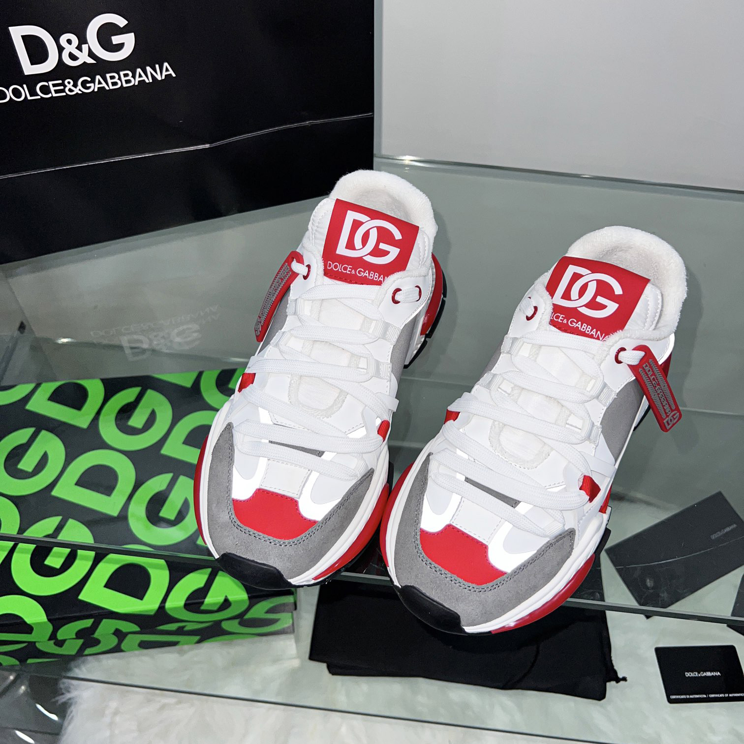 Dolce & Gabbana Mixed-Material Airmaster Sneakers - PerfectKickZ