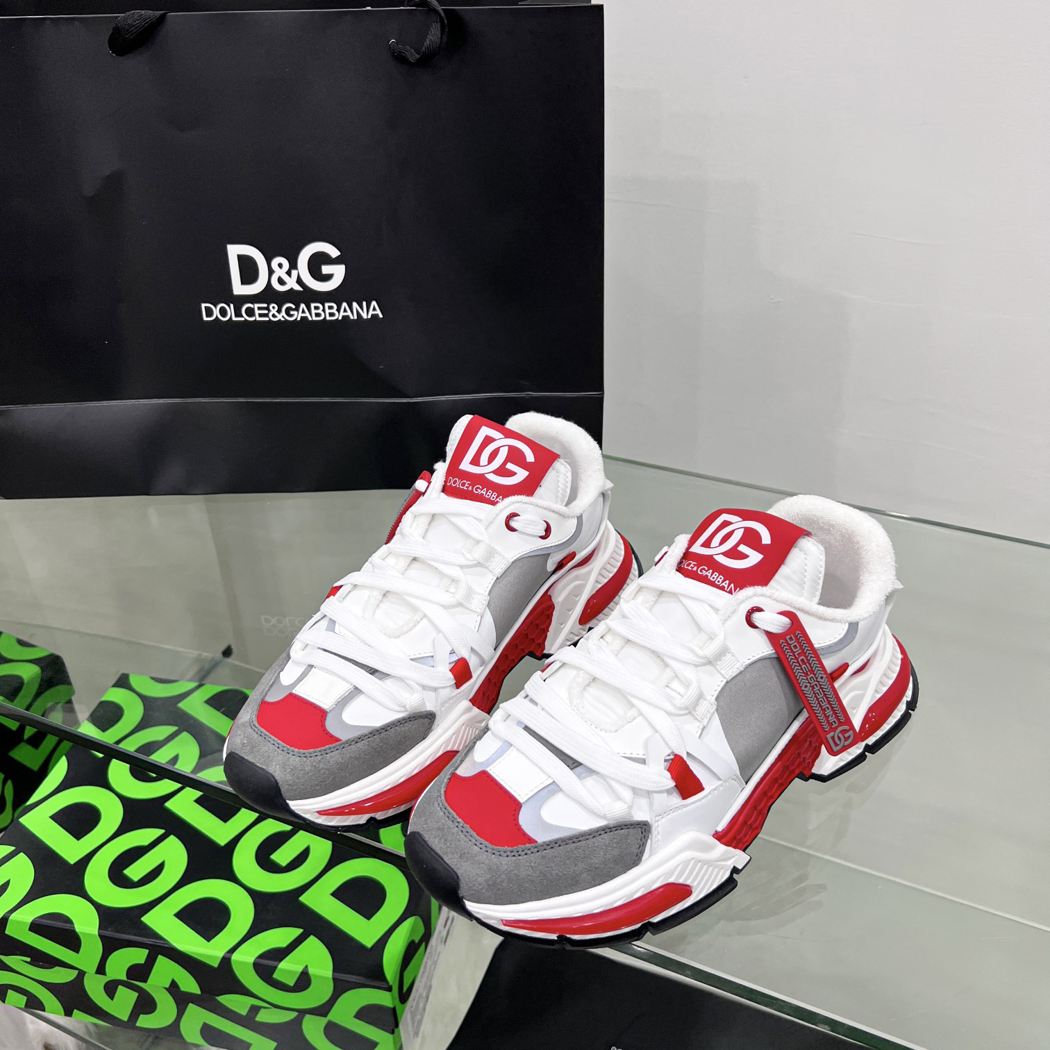 Dolce & Gabbana Mixed-Material Airmaster Sneakers - PerfectKickZ
