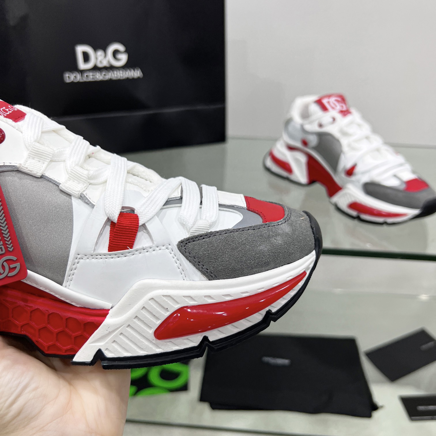 Dolce & Gabbana Mixed-Material Airmaster Sneakers - PerfectKickZ