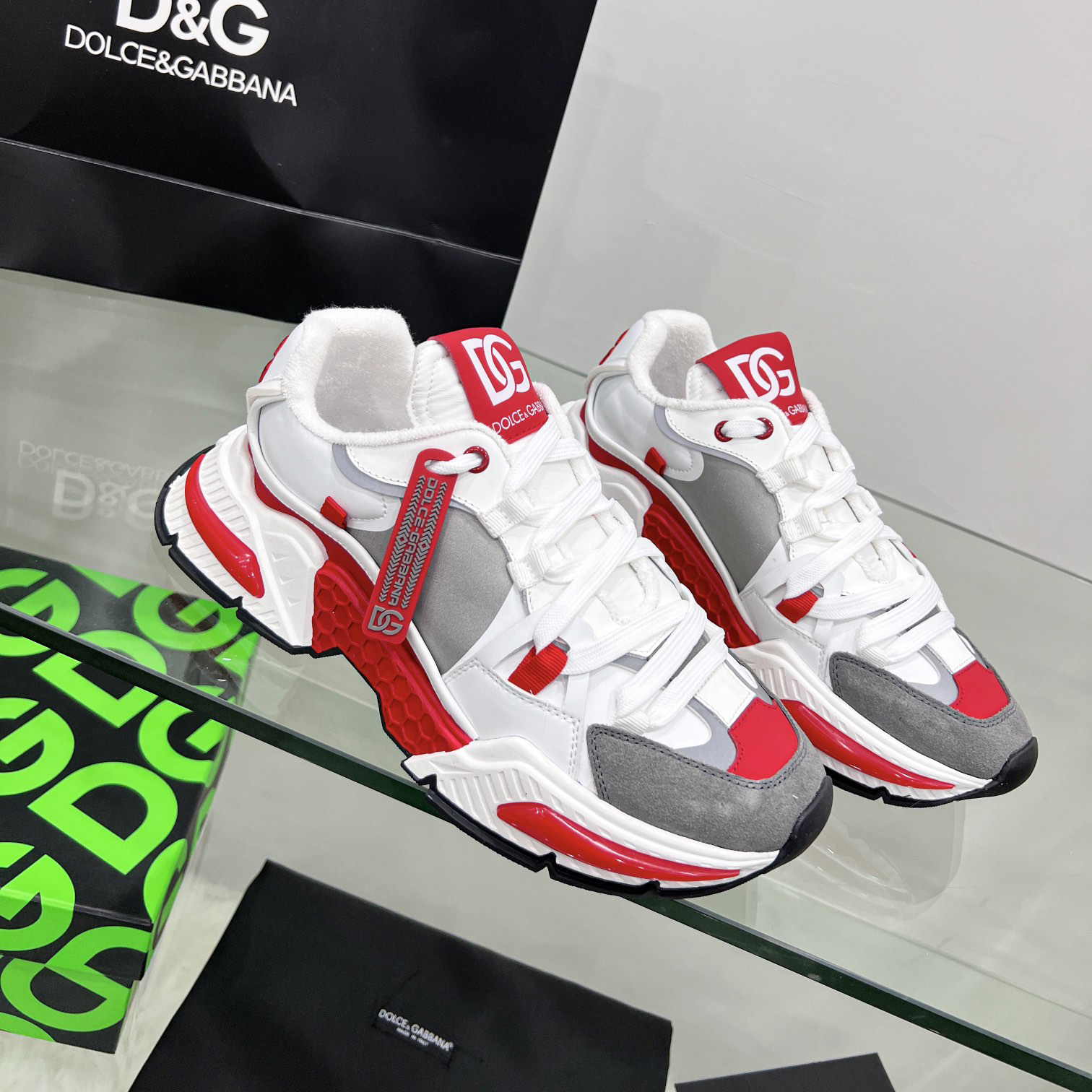 Dolce & Gabbana Mixed-Material Airmaster Sneakers - PerfectKickZ
