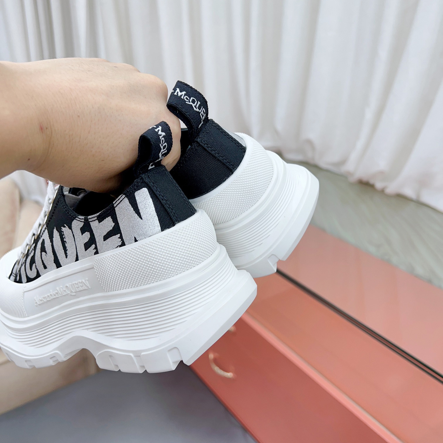 Alexander Mqueen Tread Slick Lace-up In Black - PerfectKickZ