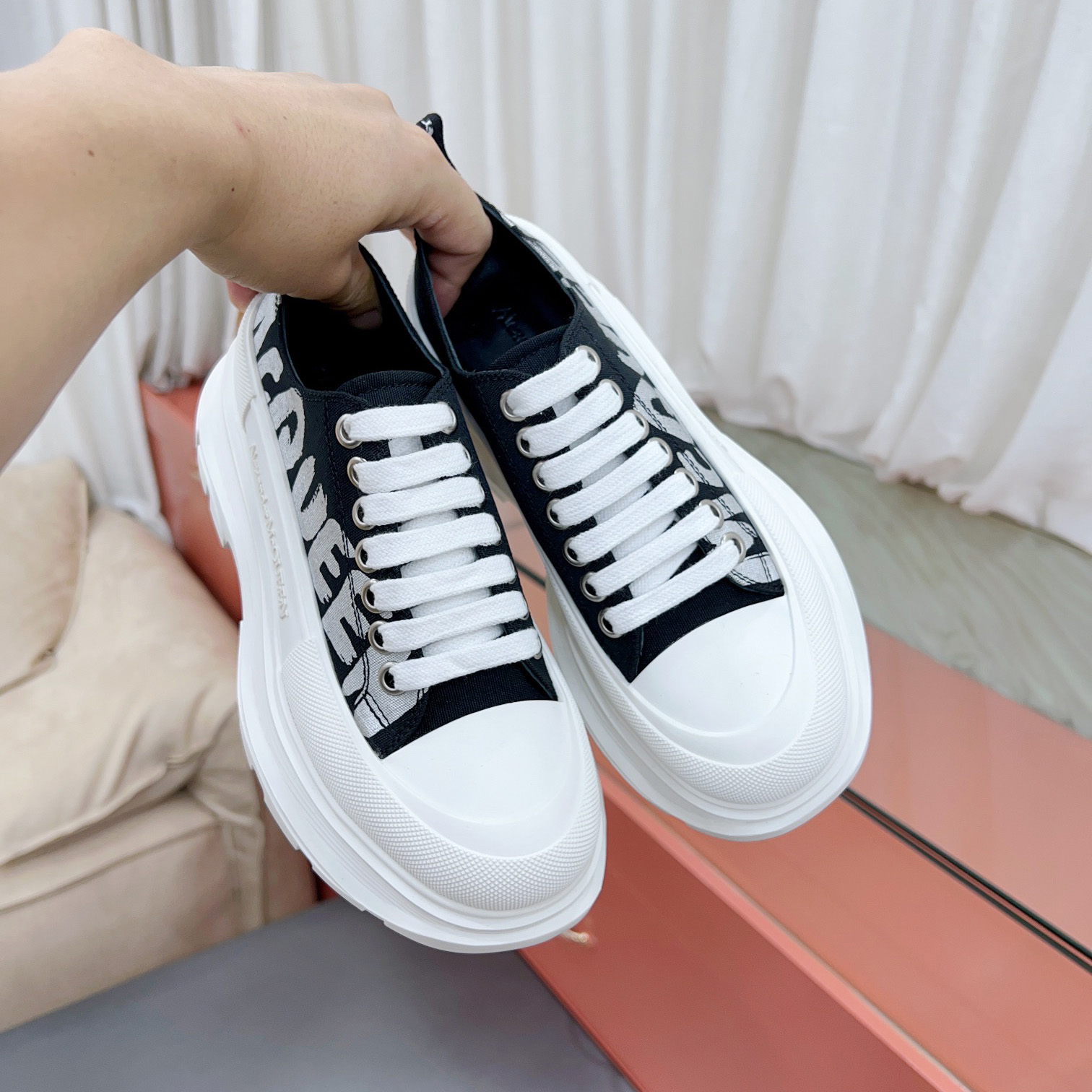 Alexander Mqueen Tread Slick Lace-up In Black - PerfectKickZ