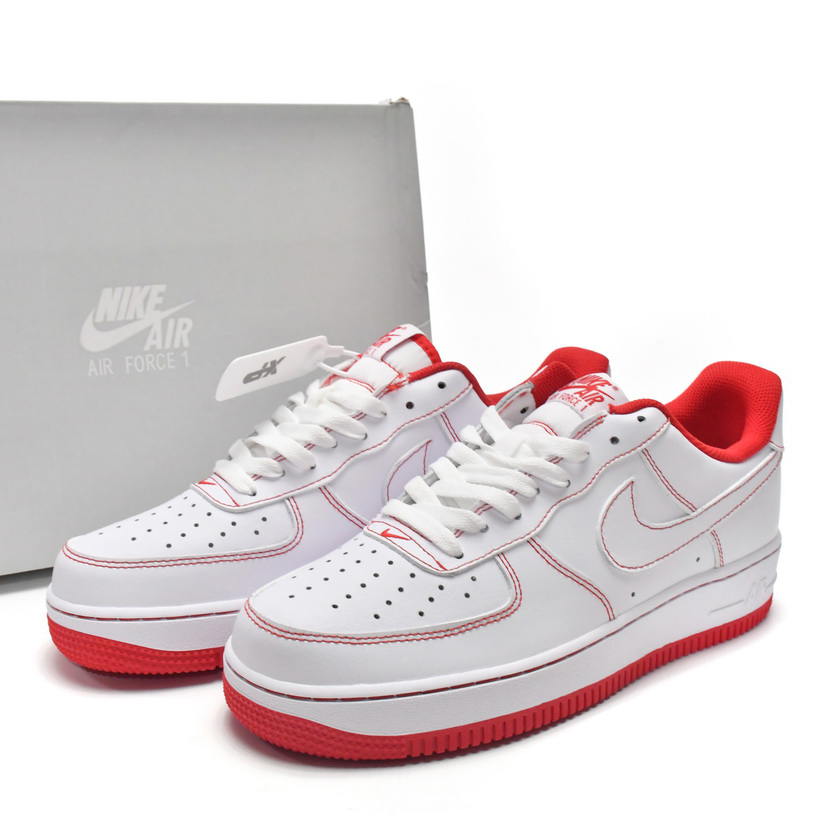 Nike Air Force 1 Low Contrast Stitch Red Sneaker   CV1724-100  - PerfectKickZ