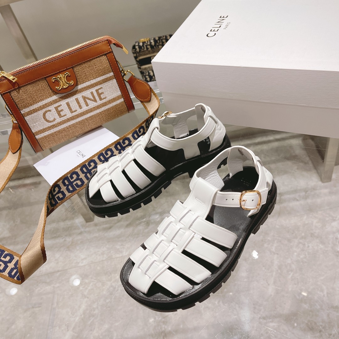 Celine Clea Chunky Sandal  In Calfskin - PerfectKickZ