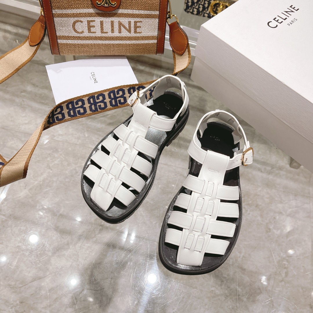 Celine Clea Chunky Sandal  In Calfskin - PerfectKickZ