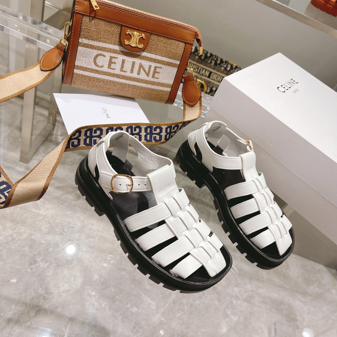 Celine Clea Chunky Sandal  In Calfskin - PerfectKickZ