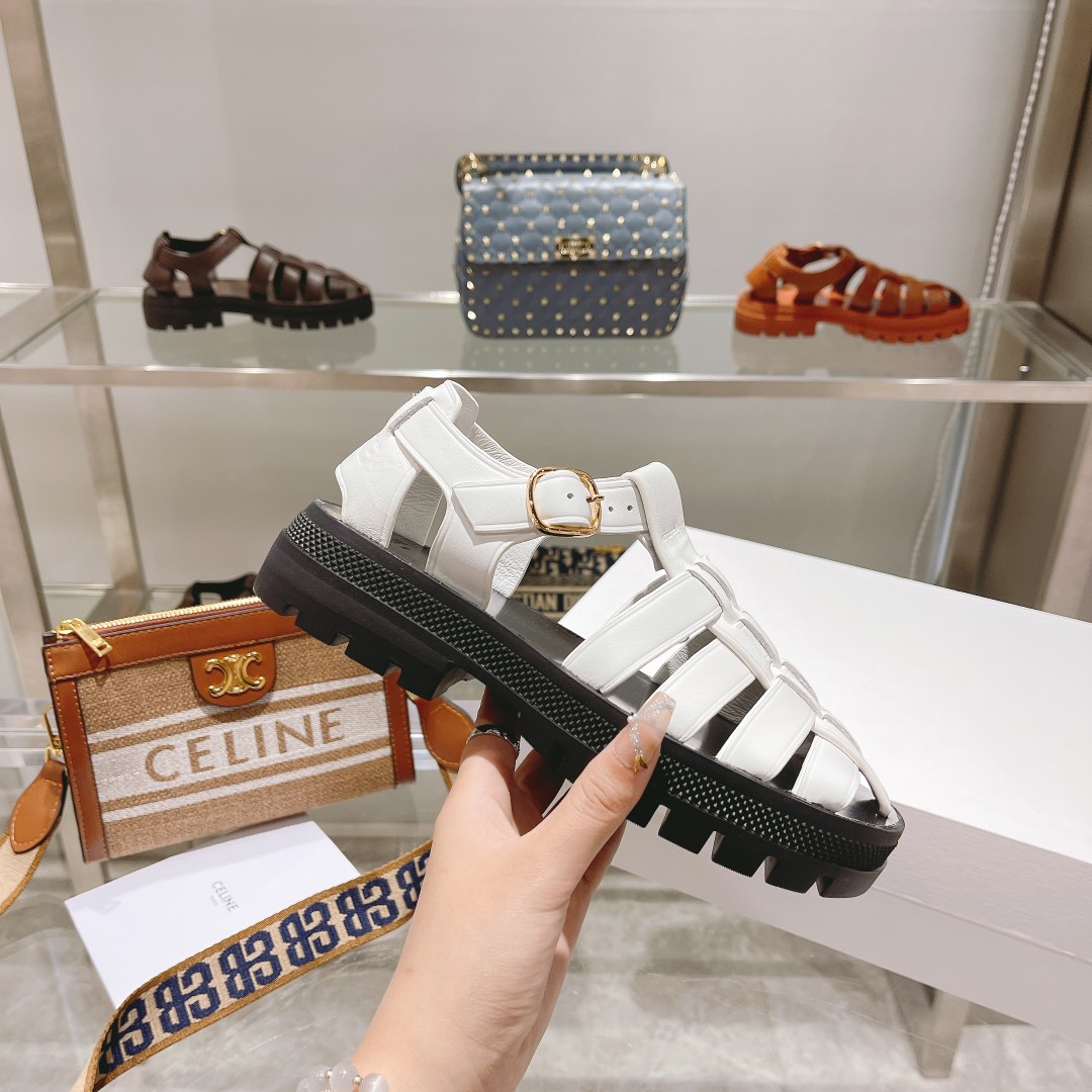 Celine Clea Chunky Sandal  In Calfskin - PerfectKickZ