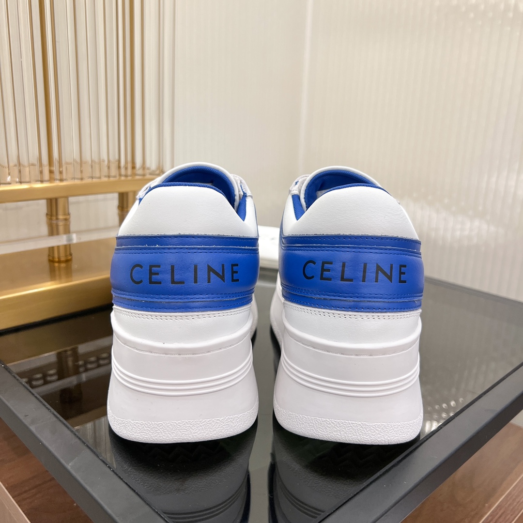 Celine Block Sneakers With Wedge Outsole In Clafskin    - PerfectKickZ