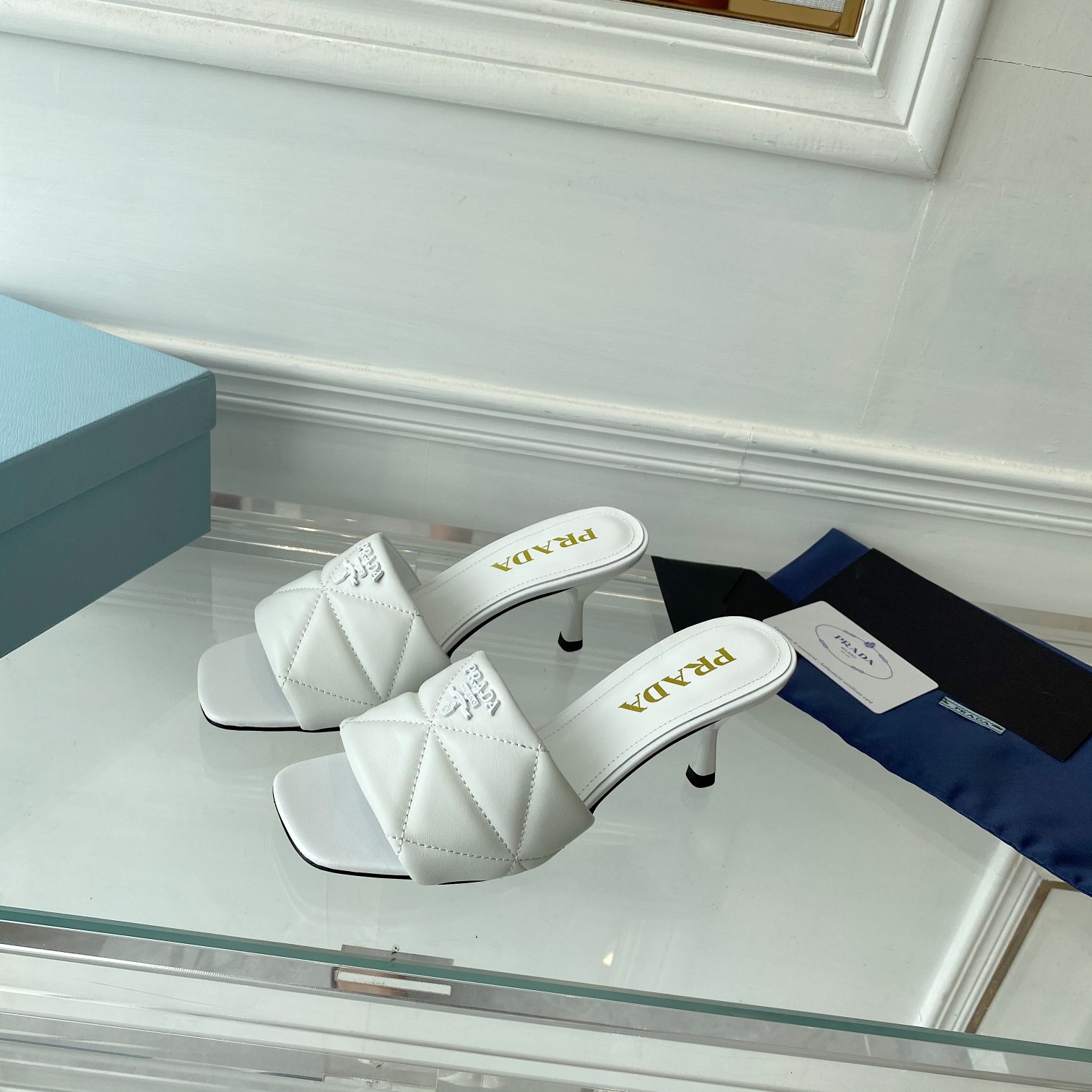 Prada Quilted Nappa Leather Heeled Sandals - PerfectKickZ