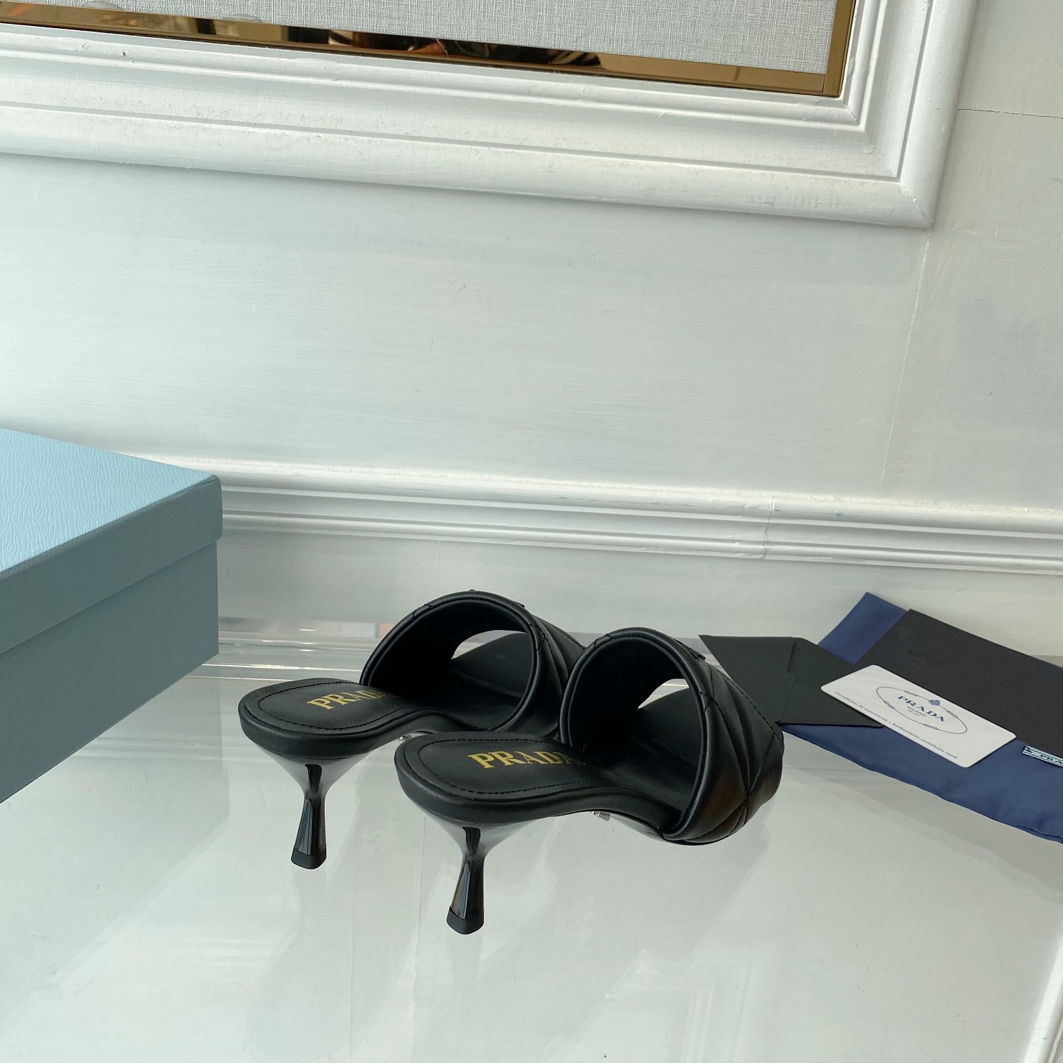 Prada Quilted Nappa Leather Heeled Sandals - PerfectKickZ