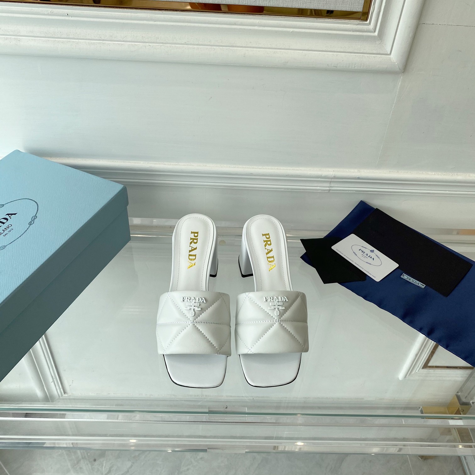 Prada Quilted Nappa Leather Sandals - PerfectKickZ